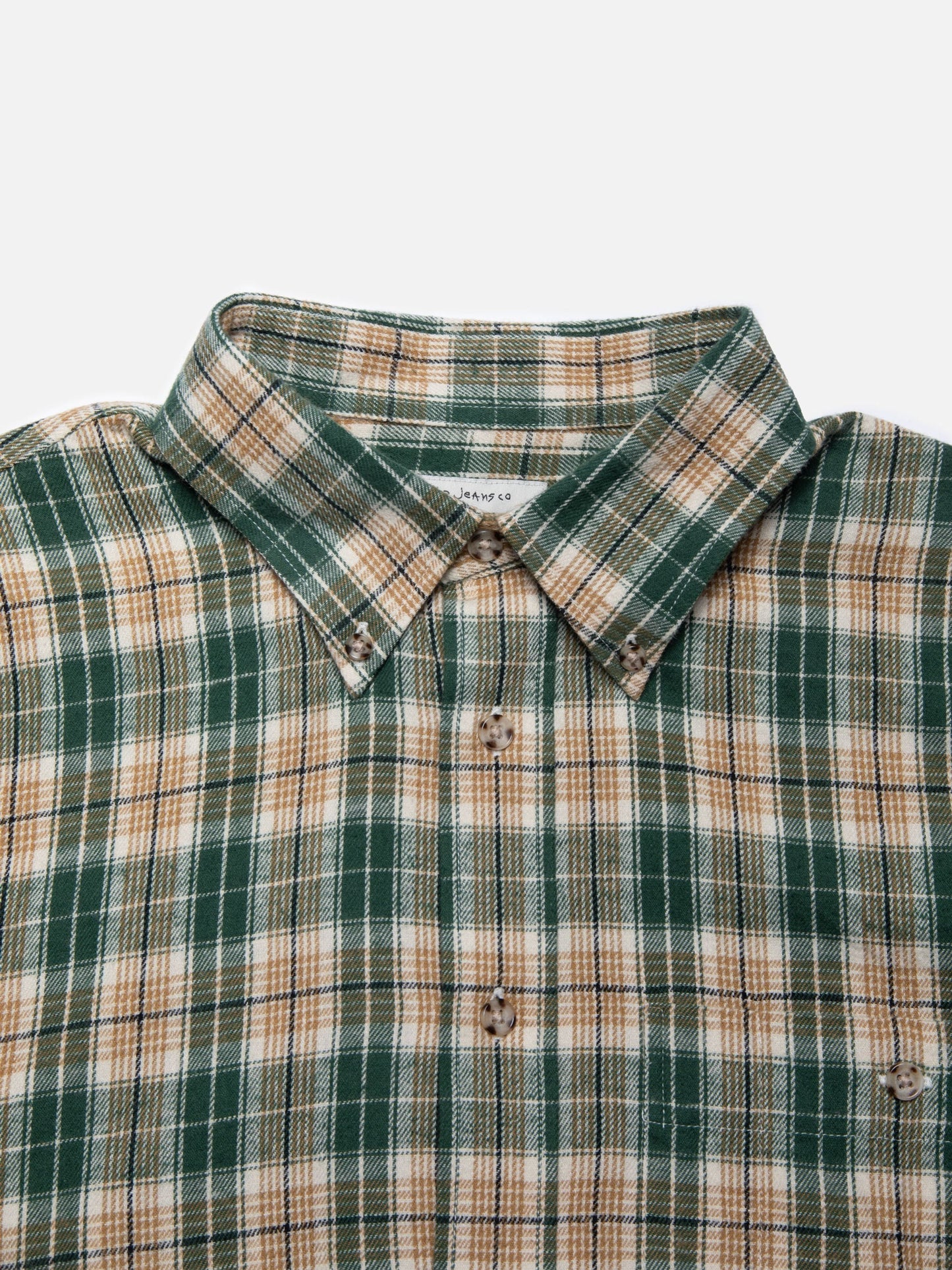 Chemise en coton biologique et lin | vert "julian farmers check shirt - racing green"