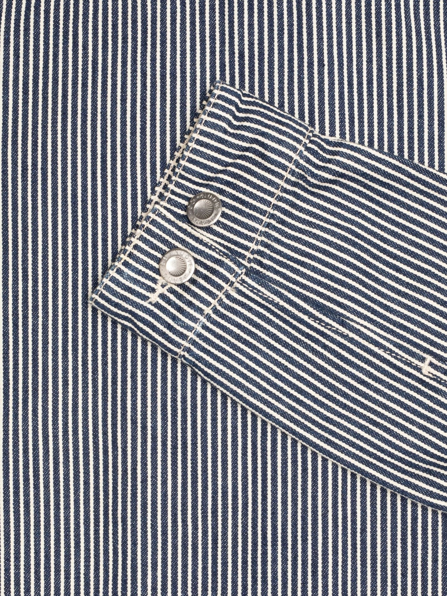 Veste rayée en coton bio | jade striped zip jacket - blue/offwhite