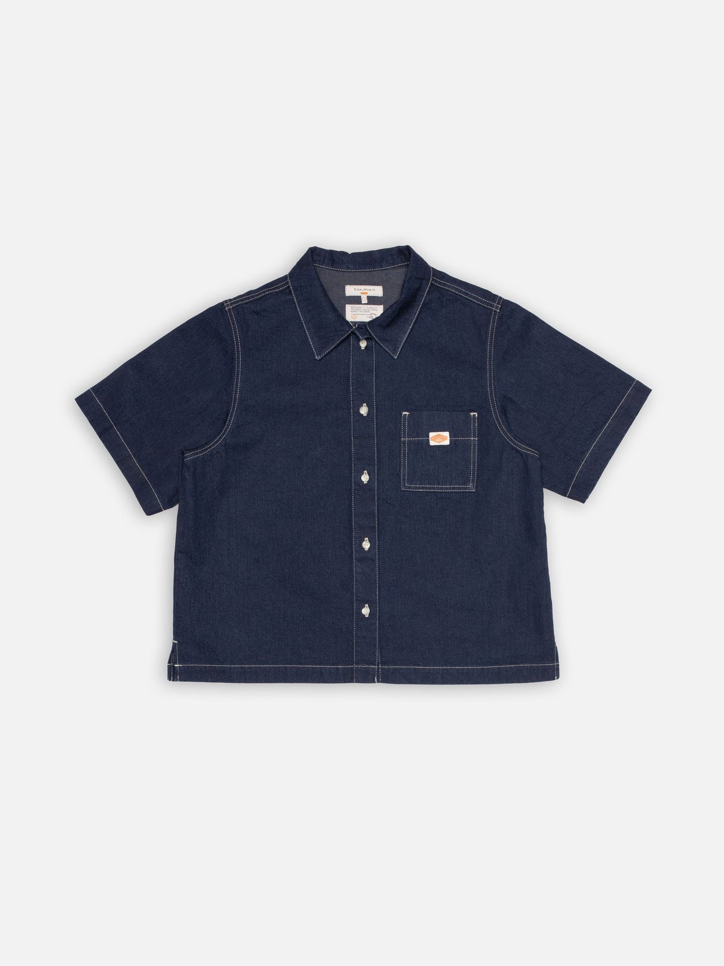 Chemise denim en coton biologique | bleu "Lina painter denim shirt dark blue - dark blue"
