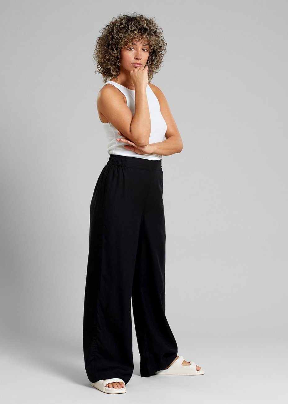Pantalon large en tencel | Noir "pants ale black"