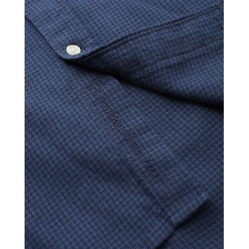 Chemise motif pied de poule bleu nuit en lyocell et coton bio - LARCH