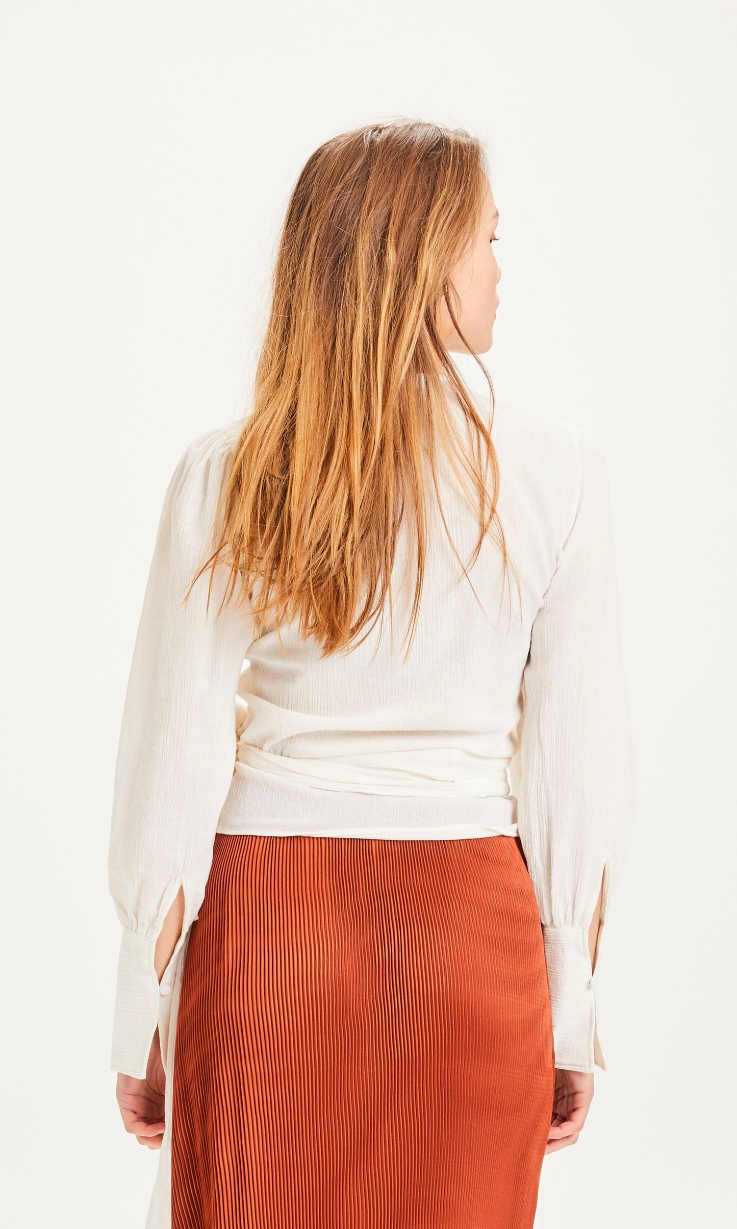 Cache-coeur en coton bio - LILY Wrap Blouse snow white