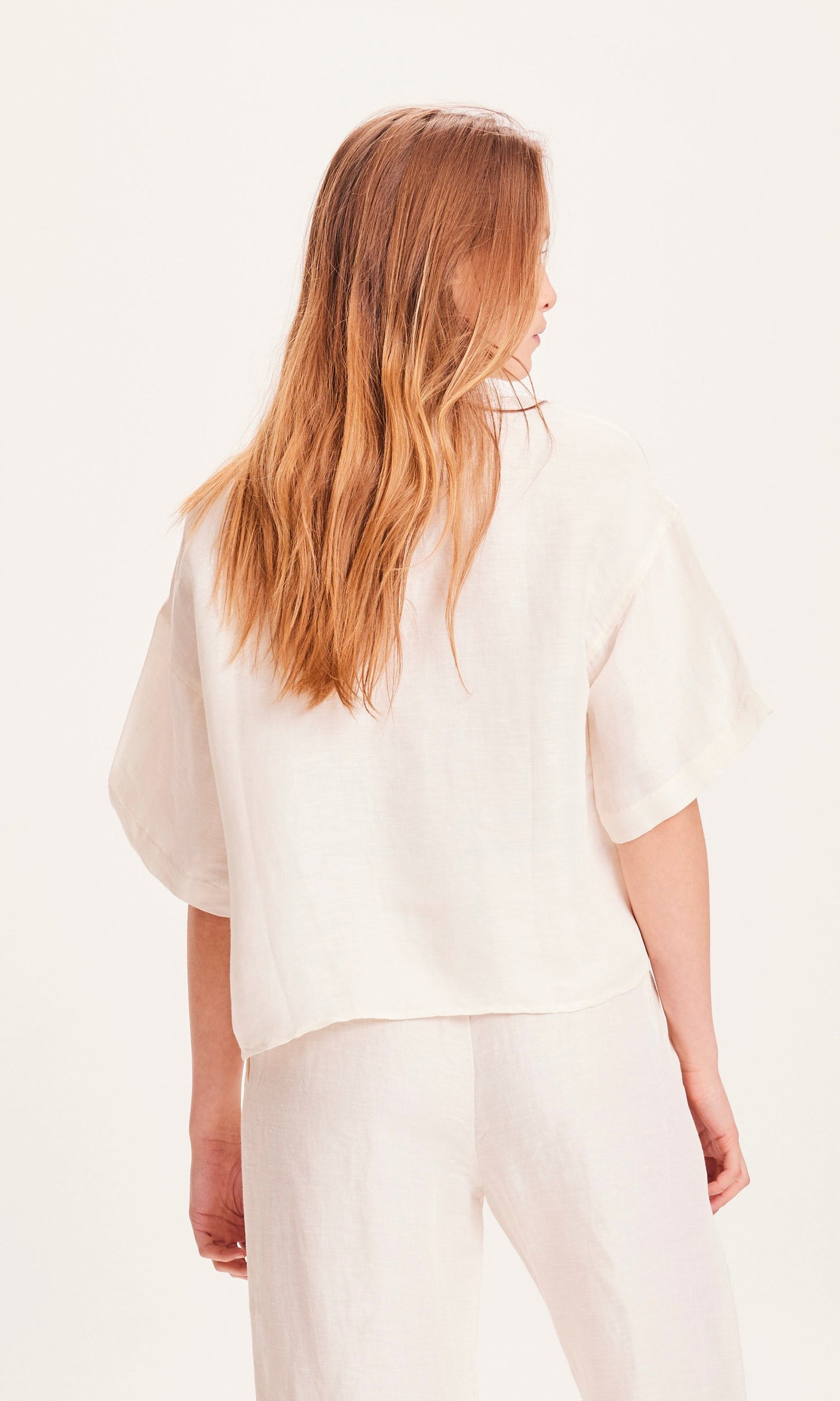 Chemise écrue en lin bio et tencel - JUNIPER Loose buttercream
