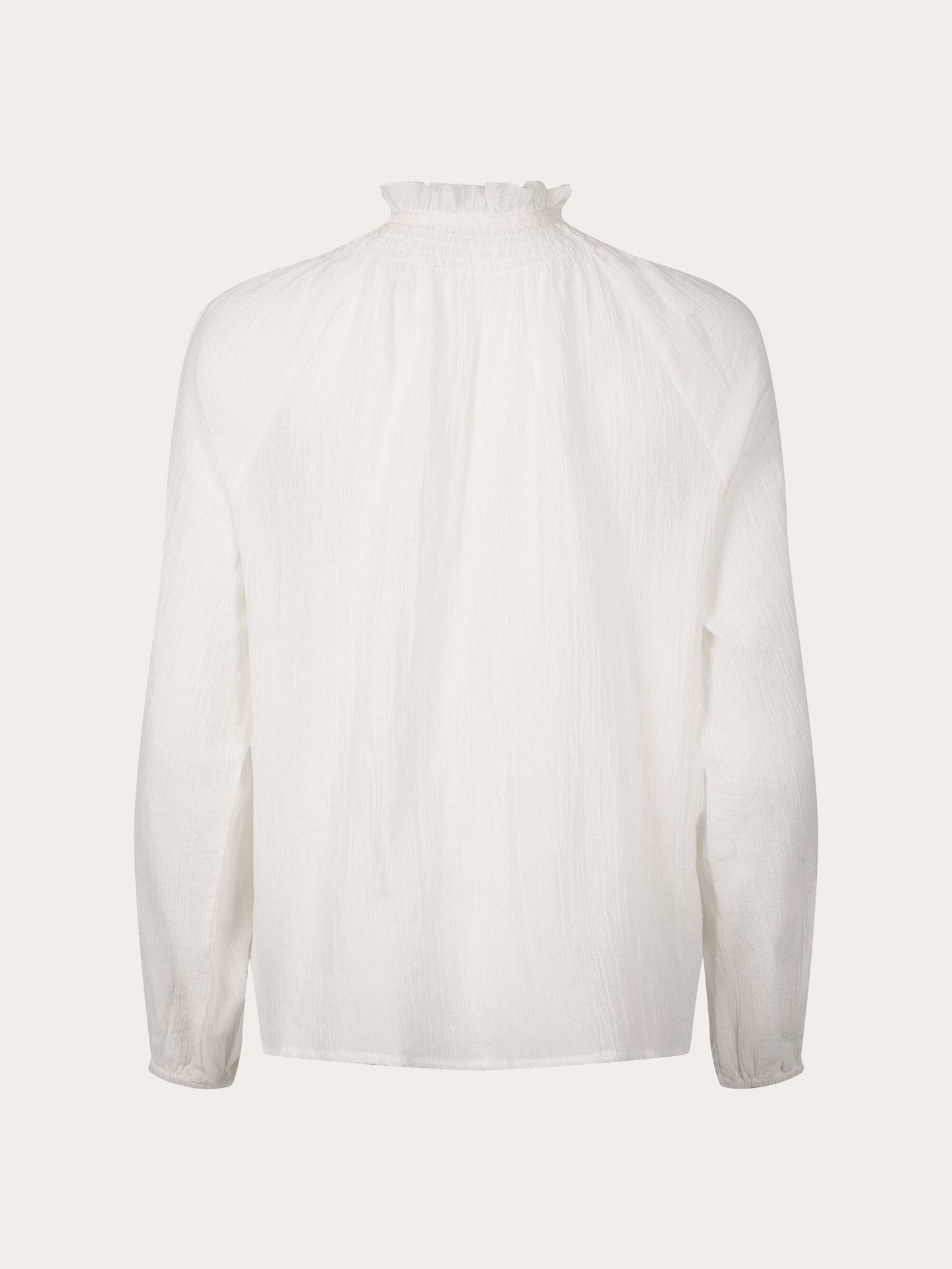 Blouse blanche en coton bio - JACINTA ruffle stand blouse snow white