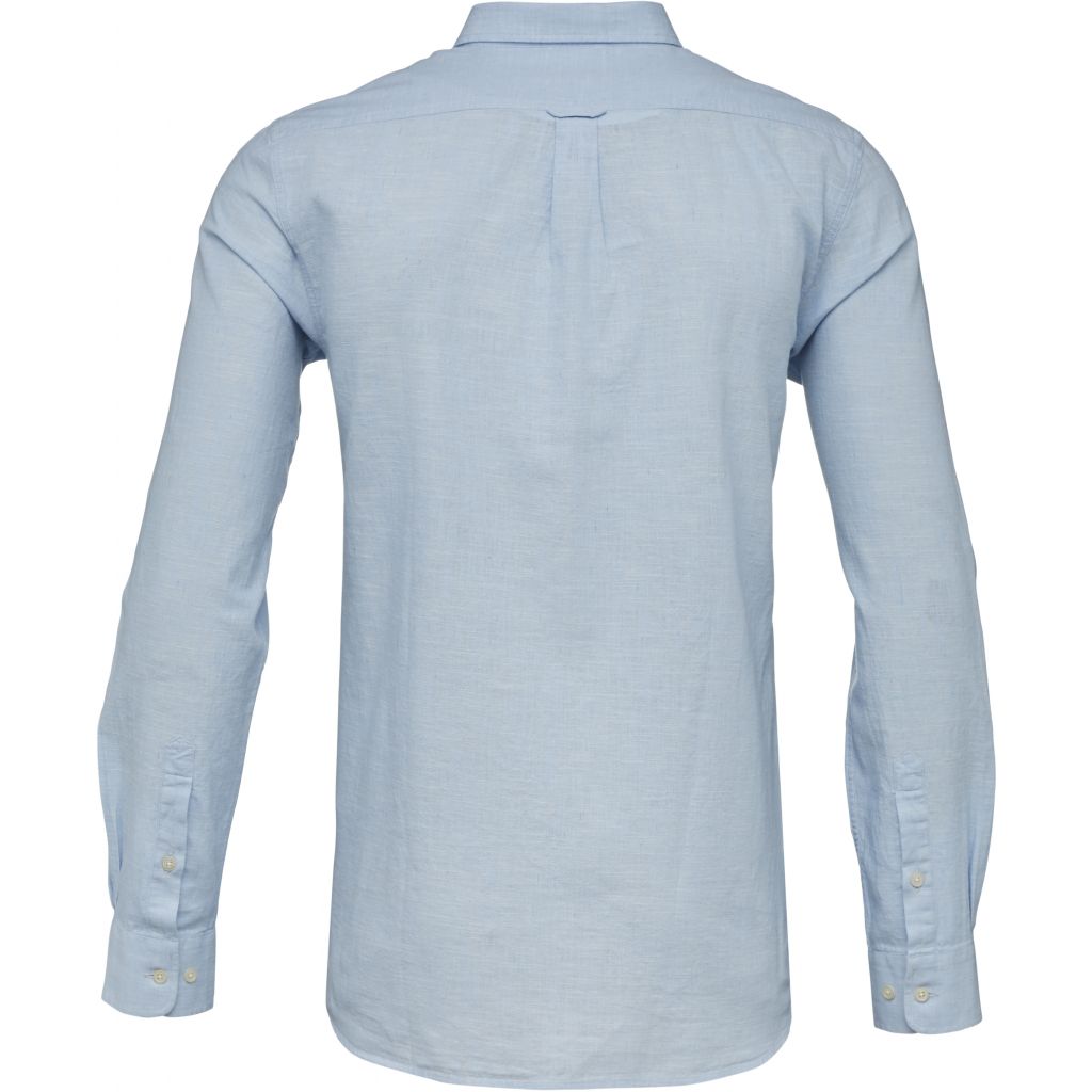 Chemise bleu ciel en coton bio et lin