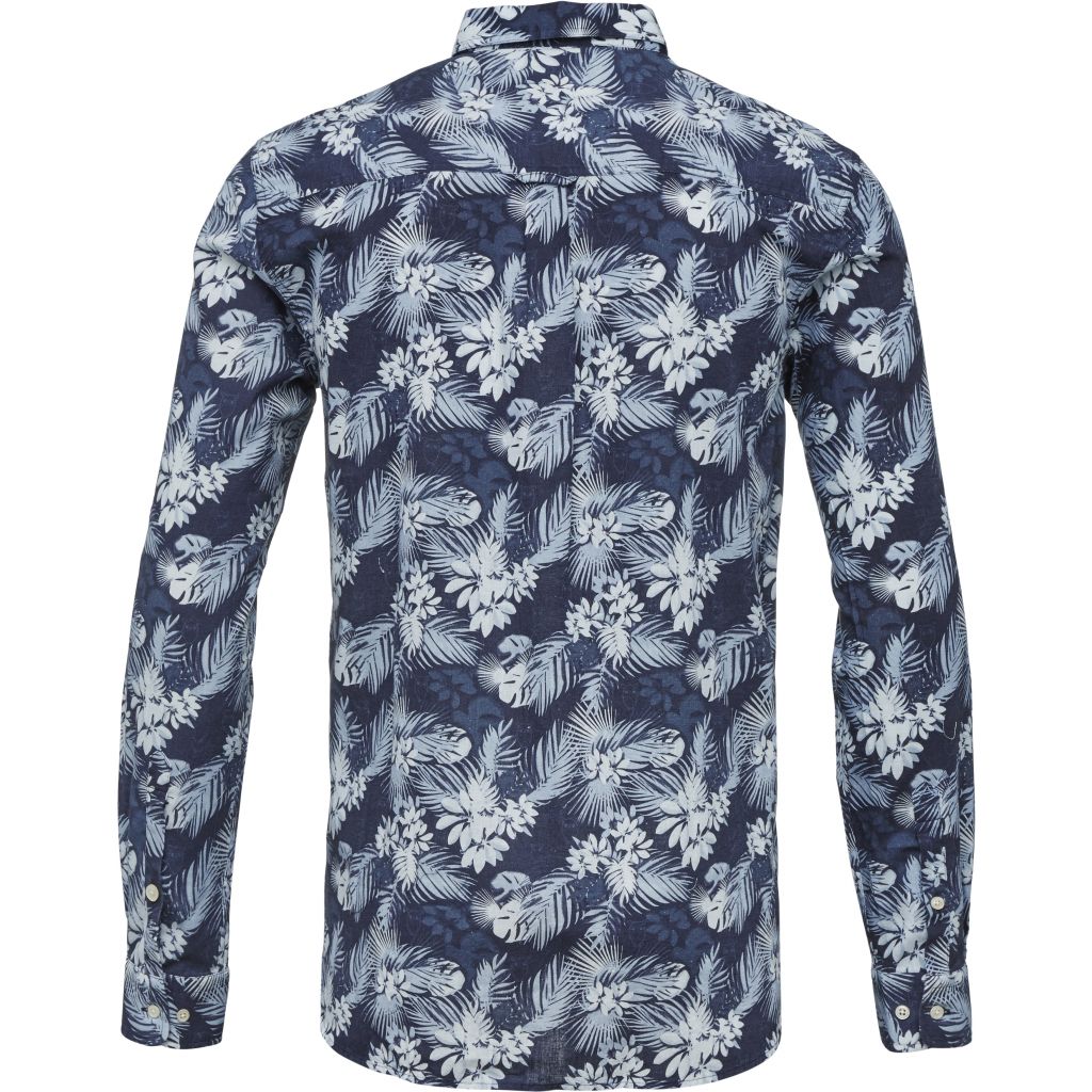 Chemise palmiers en coton bio et lin