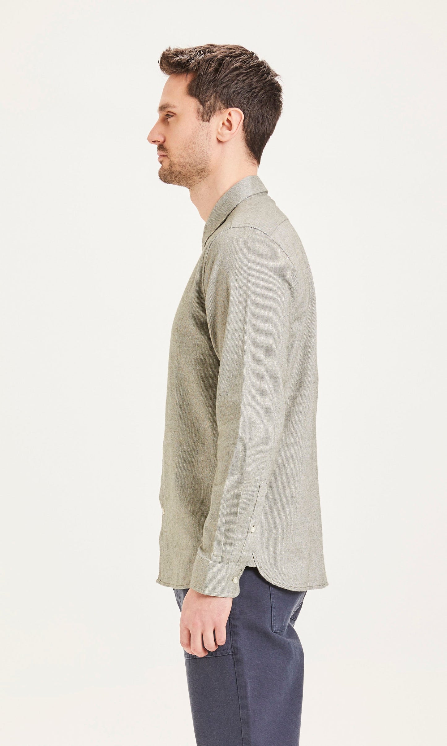 Chemise verte clair en flanelle de coton bio - Larch forrest night