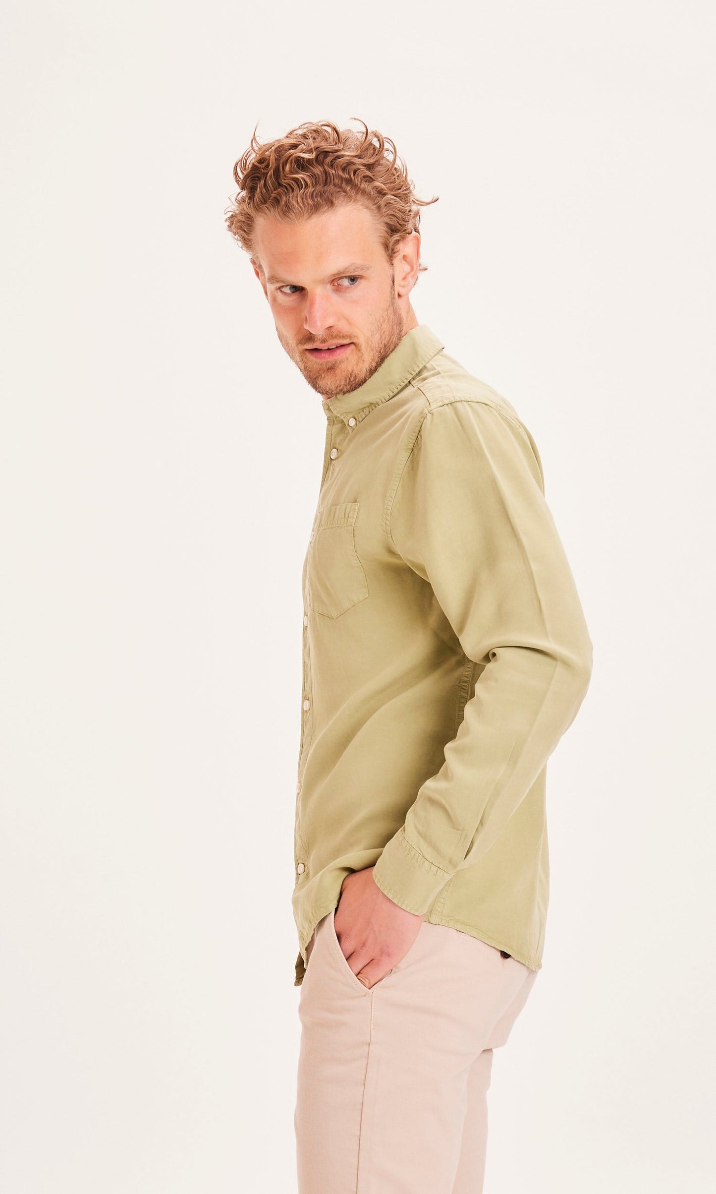 Chemise vert-sauge en Tencel - LARCH Tencel sage