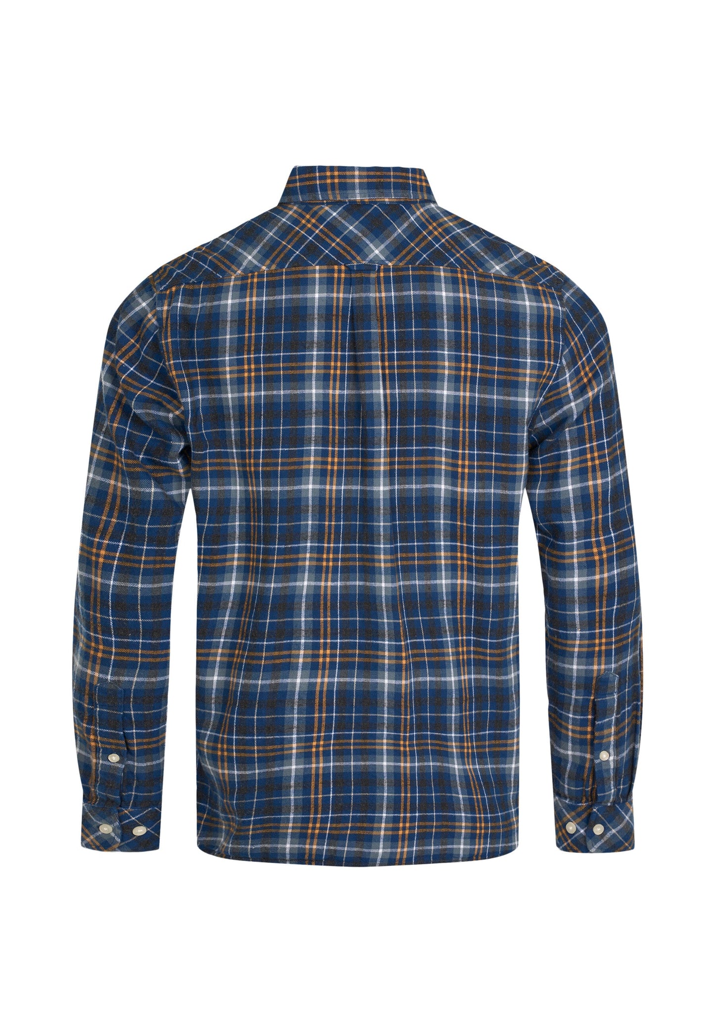 Chemise décontractée carreaux flanelle en coton bio - big checked flannel estate blue
