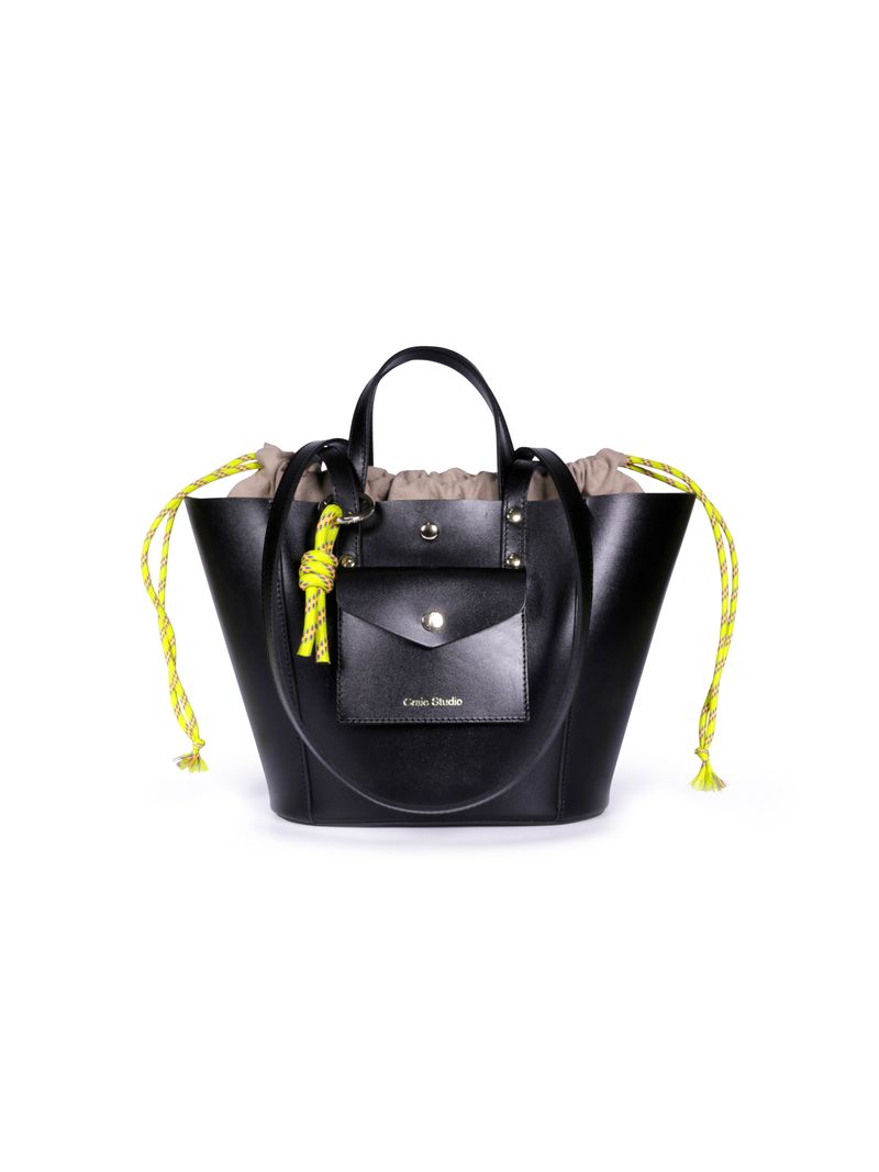 Sac à main en cuir certifié | noir "note - noir"
