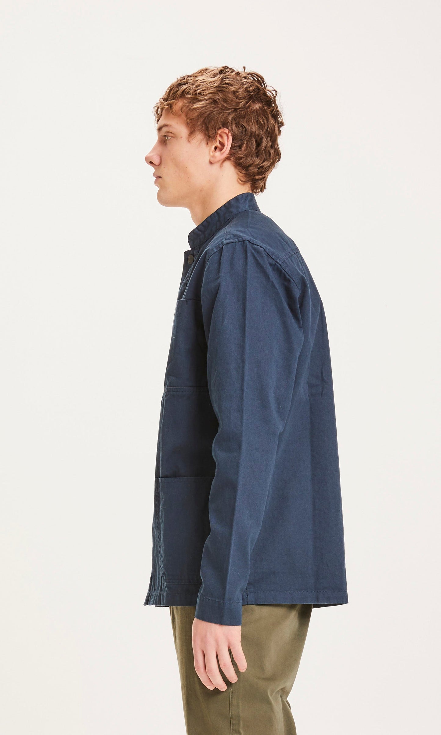Veste de travail bleue en twill de coton bio - pine twill total eclipse