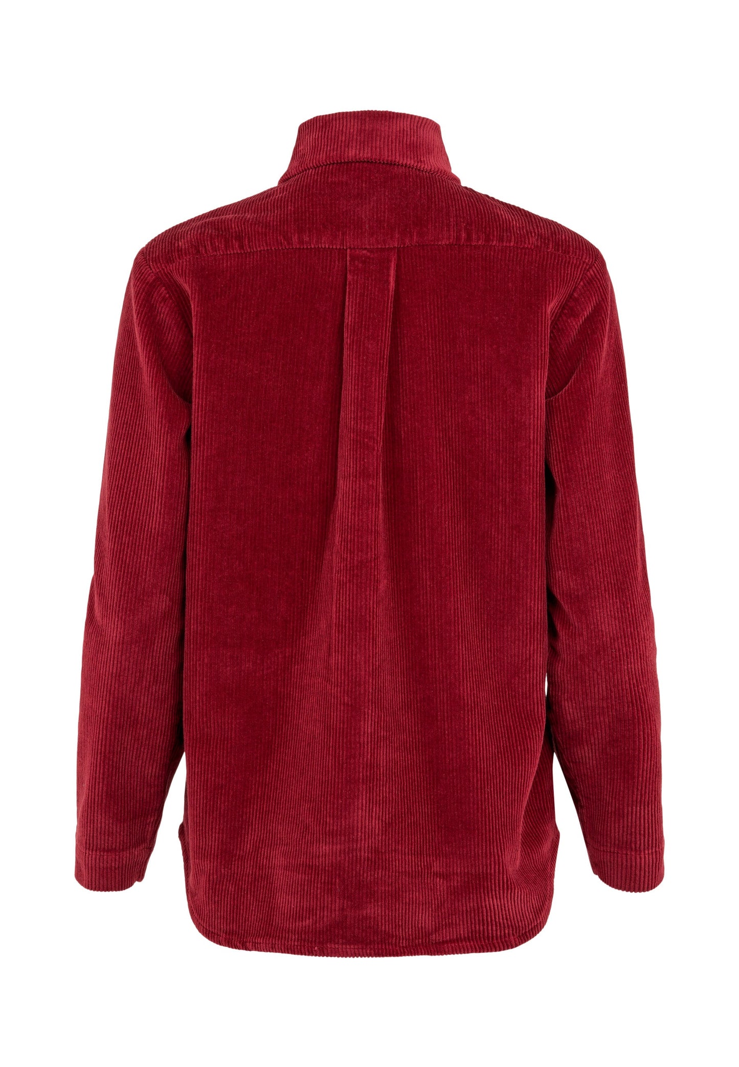 Surchemise rouge velours en coton bio - 8-wales corduroy overshirt rhubarb