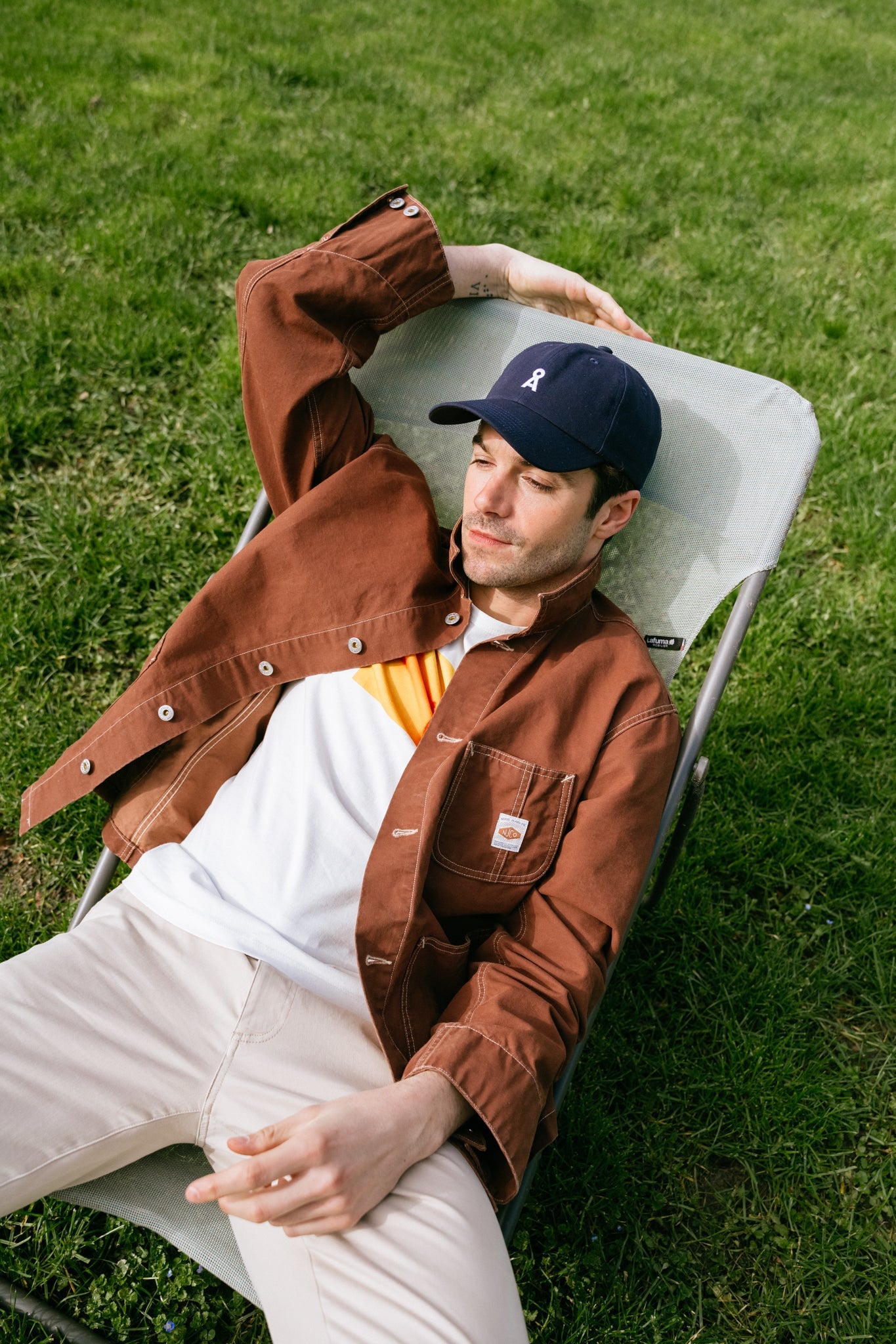Veste en toile de coton bio | Marron" howie waxed chore jacket"