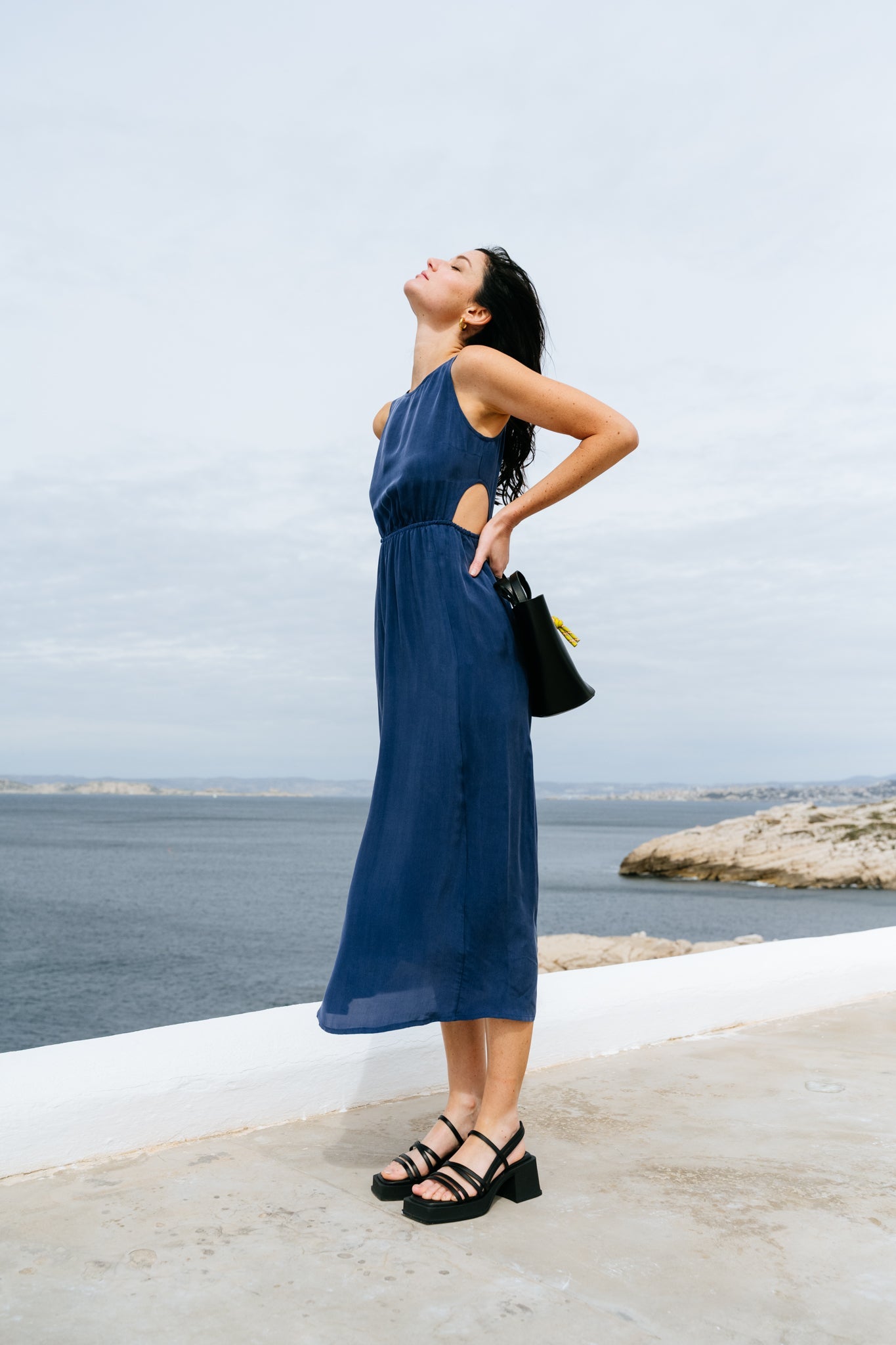 Robe en ecovero | bleu "Cobalt kin dress - blue"