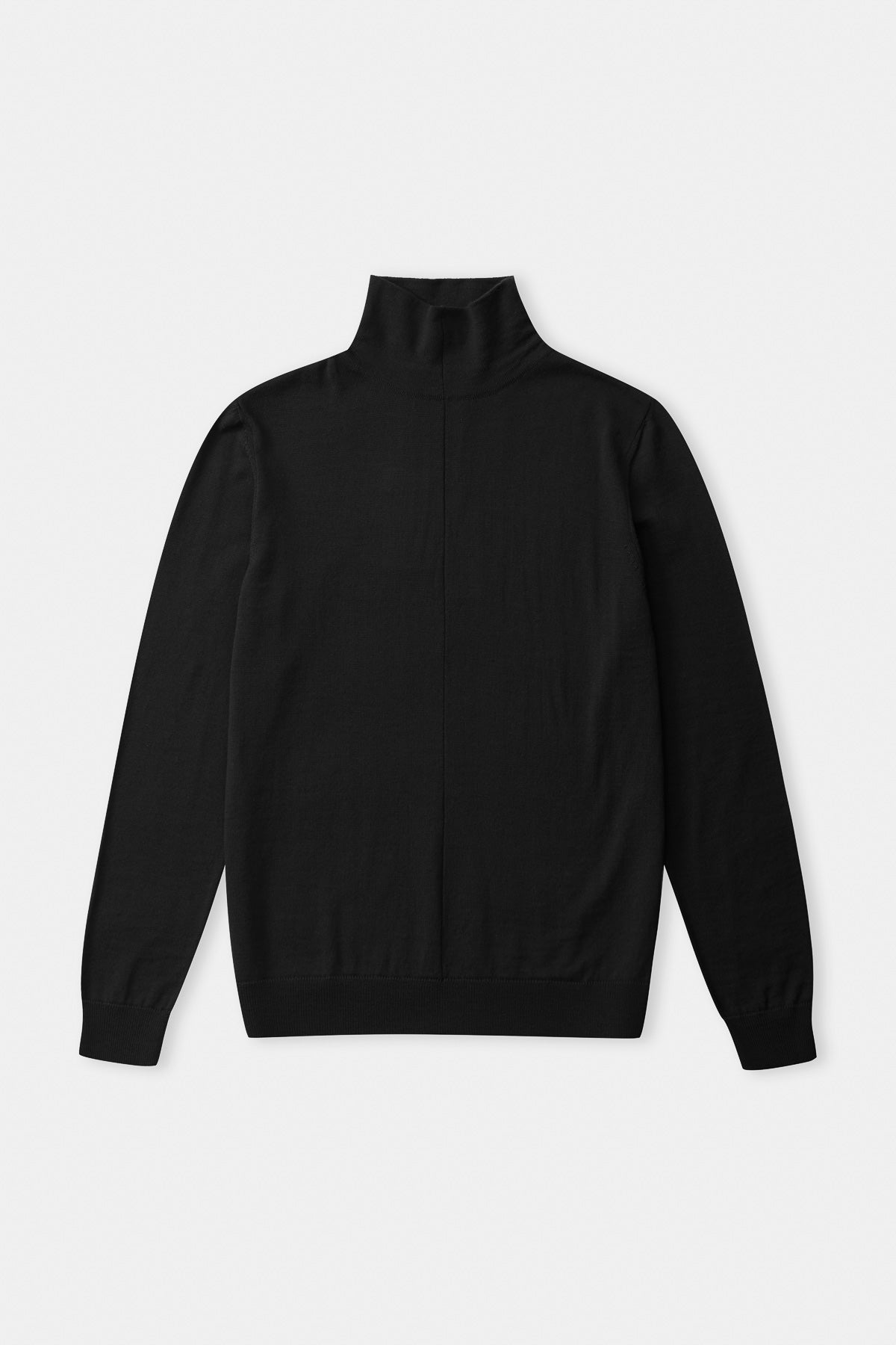 Pull col roulé en coton bio | noir "avid rollneck jumper - eco black"