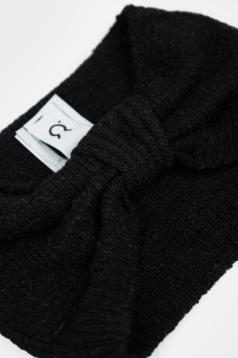 Bandeau en cachemire recyclé | noir "fascia amelia nero ardesia"
