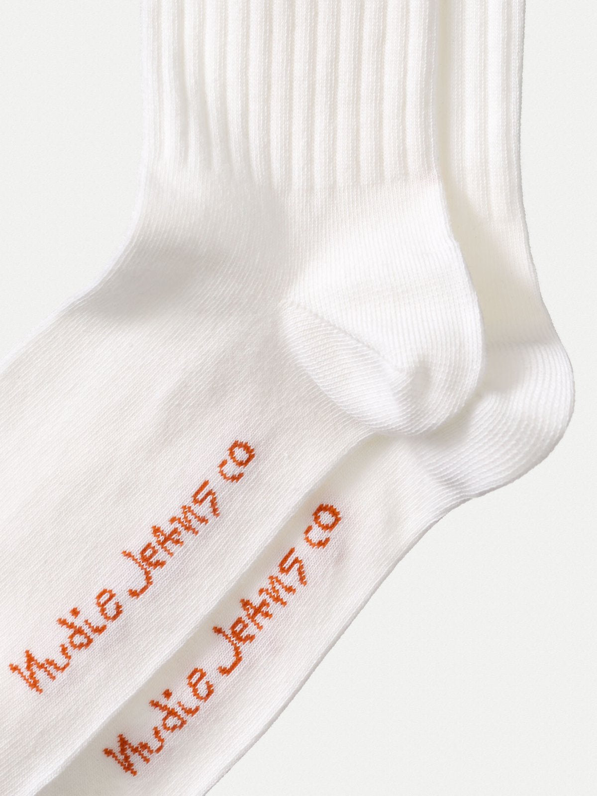 Chaussettes hautes blanc et noir en coton bio - amundsson sport