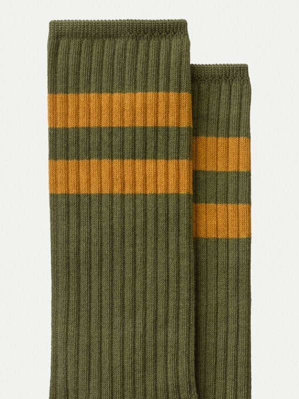 Chaussettes hautes vertes en coton bio - amundsson sport