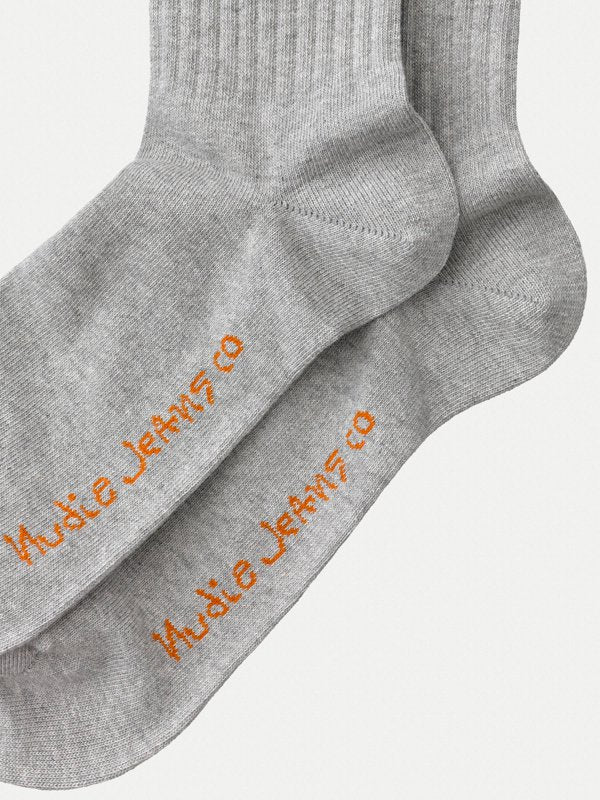 Chaussettes hautes grises en coton bio - Amundsson Sport