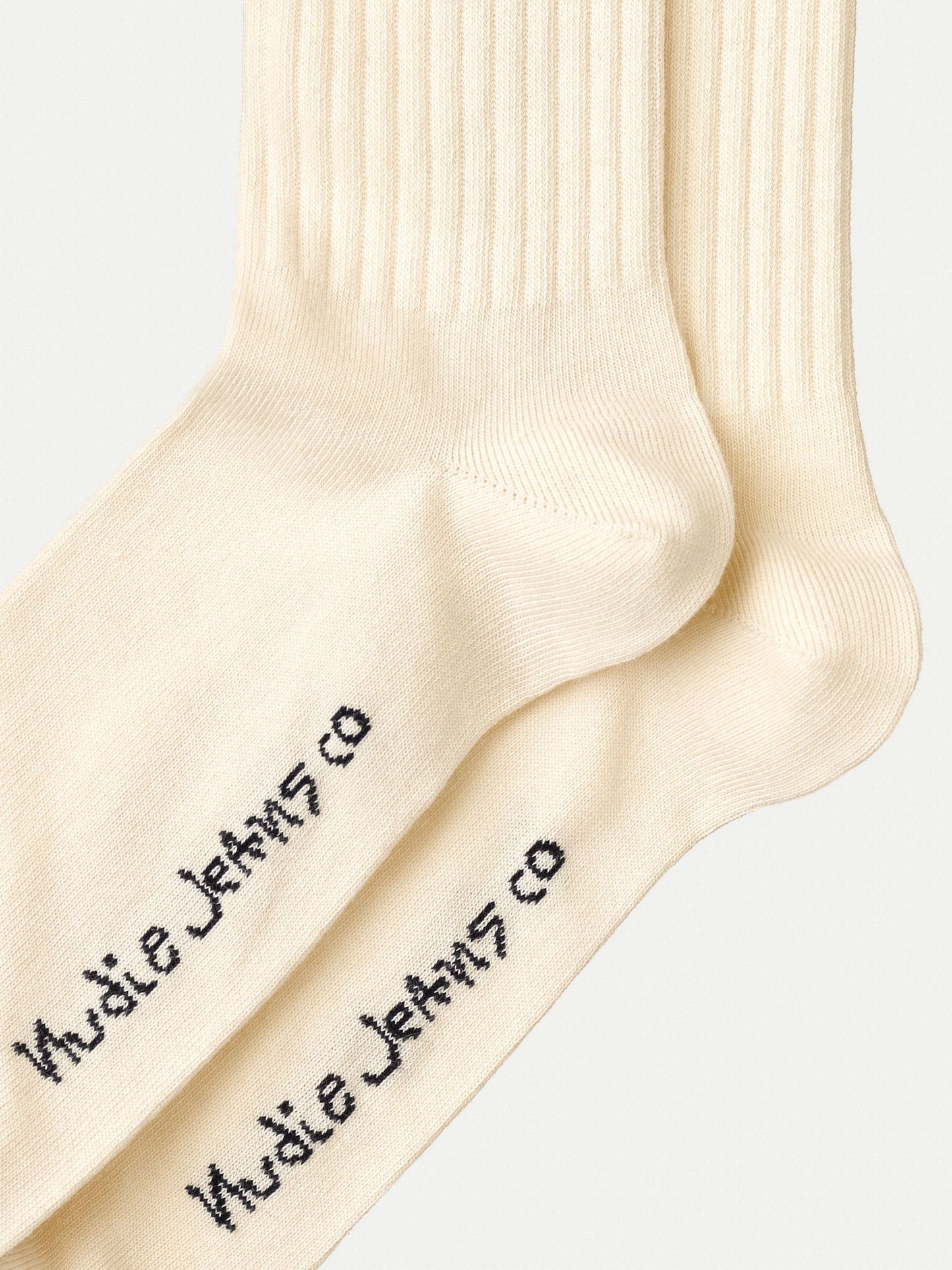 Chaussettes hautes en coton bio | écru et marine "amundsson sport socks offwhite/navy"