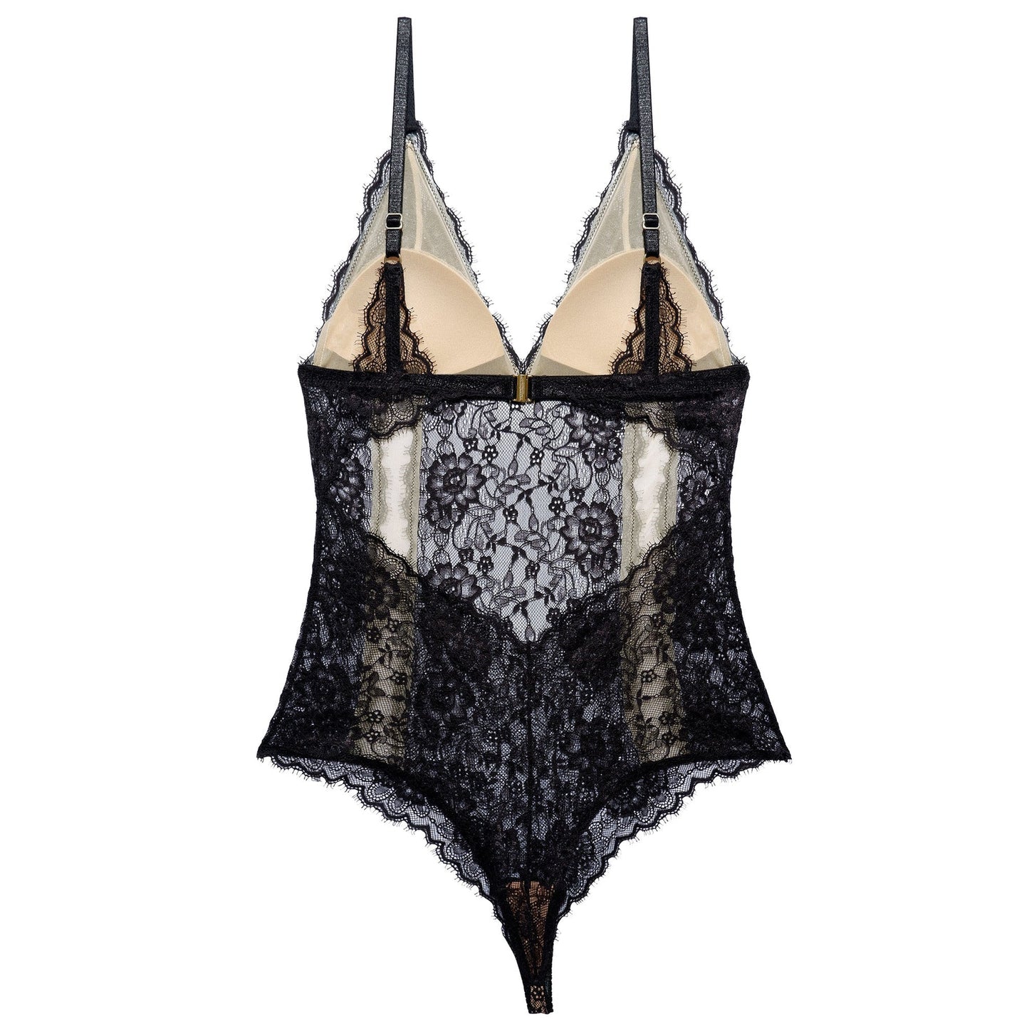 Body en dentelle de matières recyclées | noir "amy bodystocking black"