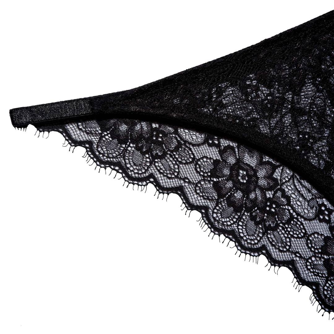 Culotte noire en dentelle recyclée - Amy