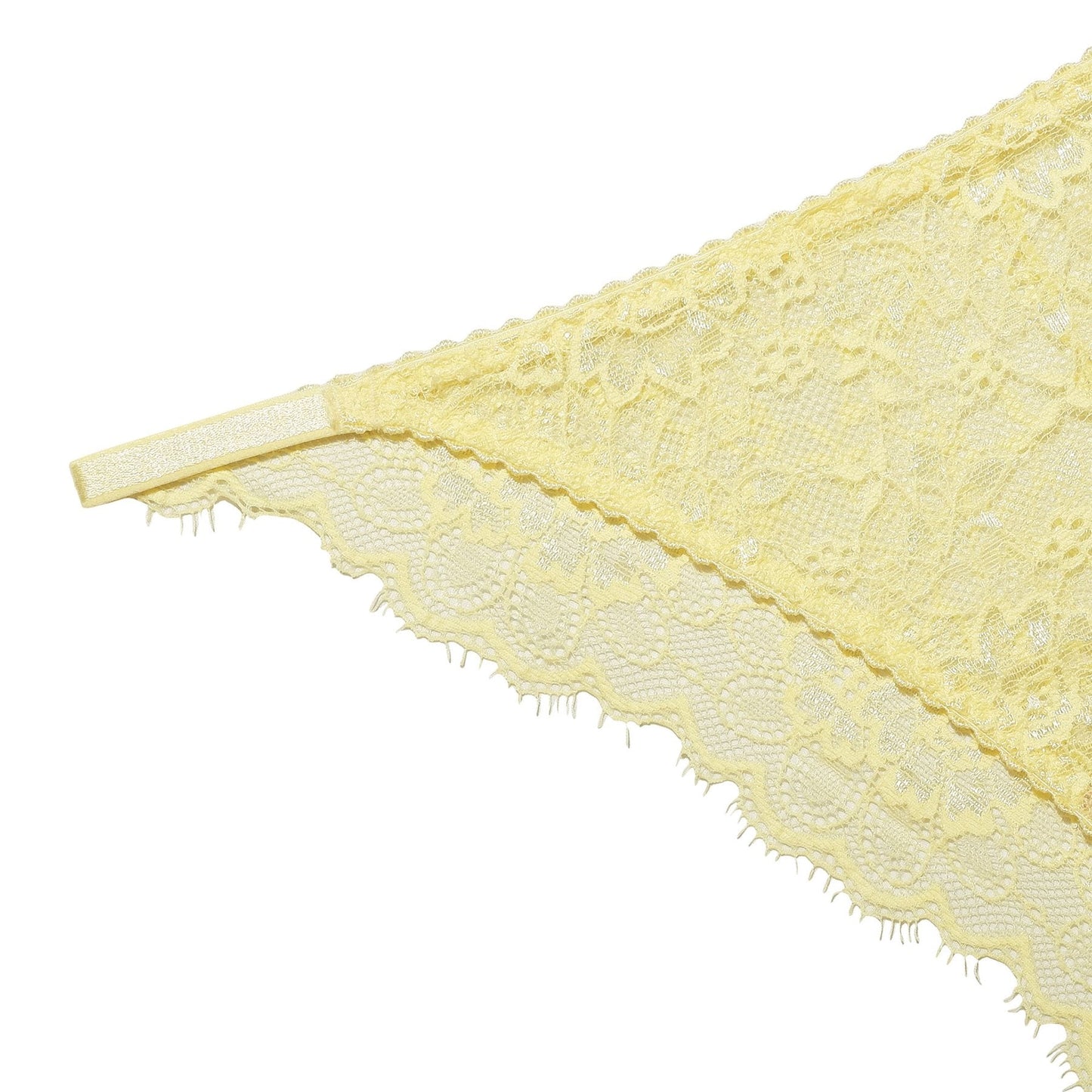 Culotte en dentelle jaune en polyamide recyclé - Amy