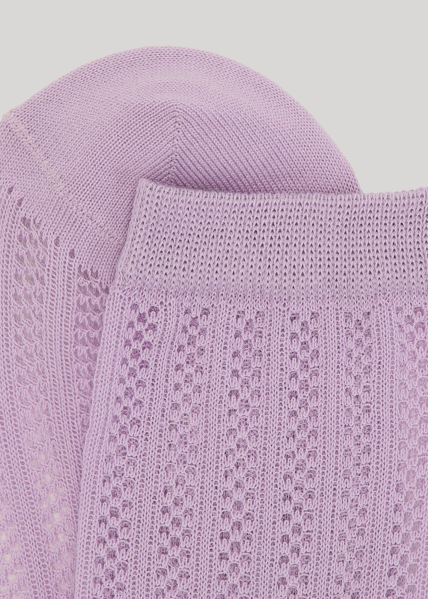 Chaussettes tricotées violettes en coton bio - annabel bot knit light purple
