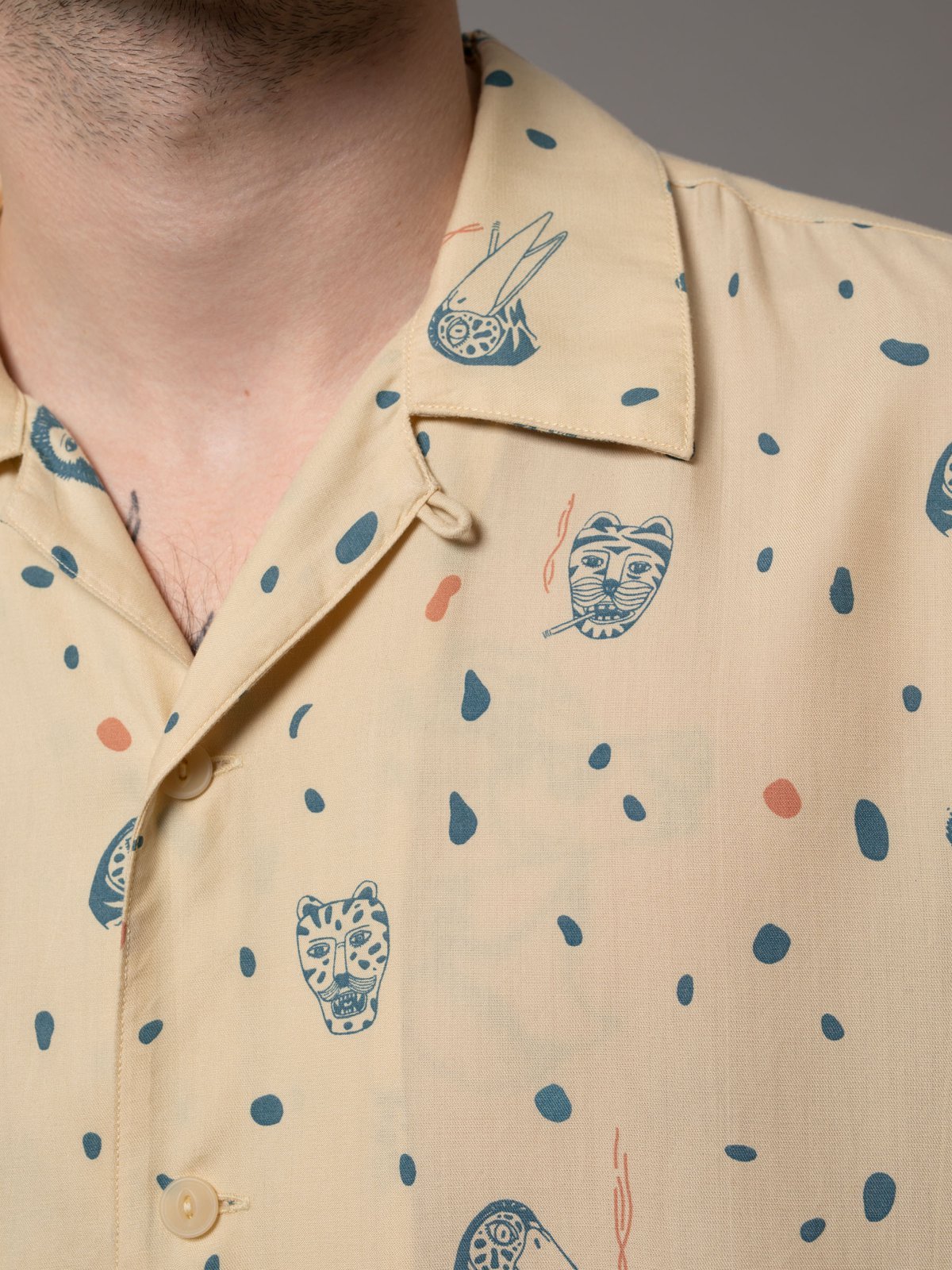 Chemise manches courtes à motifs en coton bio - Arvid Misfit
