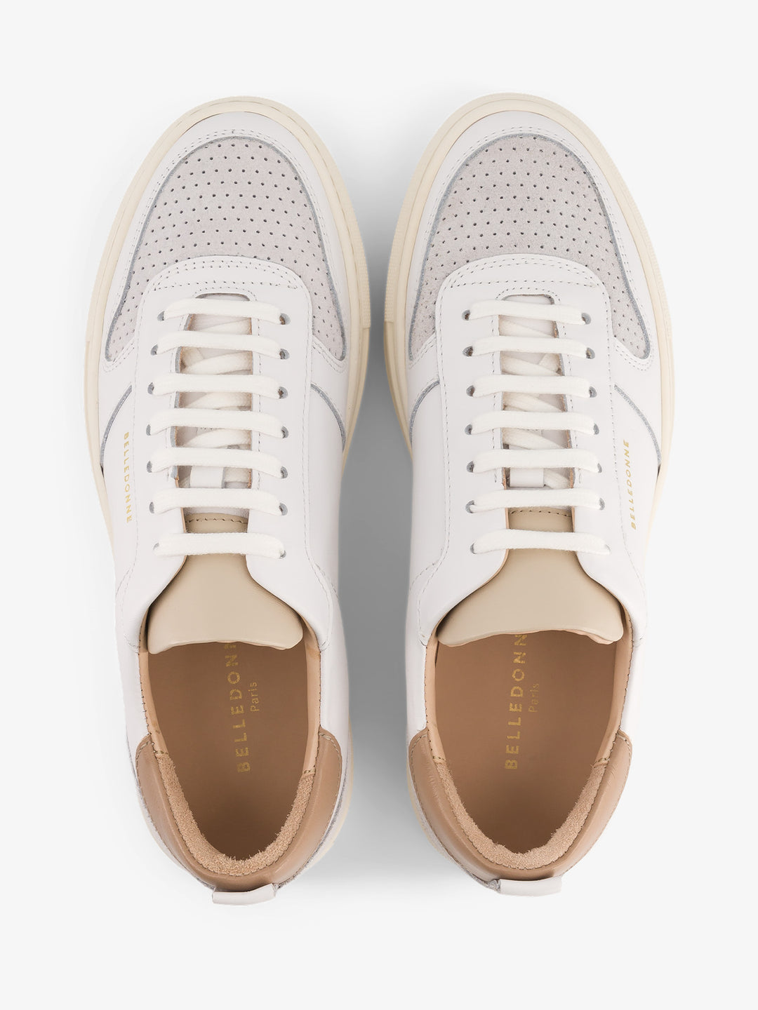 Baskets en cuir certifié gold rated | beige "baskets basses en cuir certifié | marron "b0 sport cappuccino""