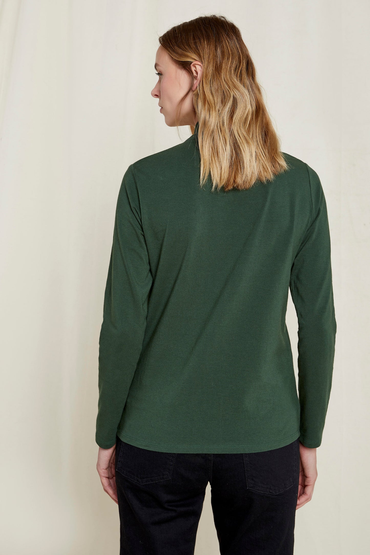 Top noué vert en coton bio - libni