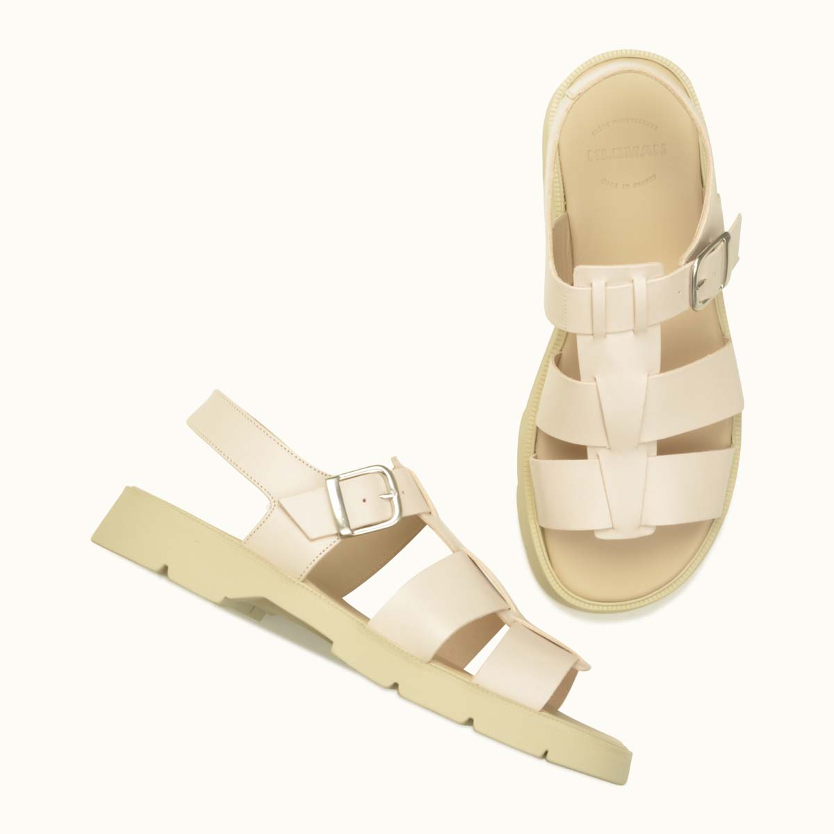 Sandales made in France en cuir tannage végétal certifié | Rose "ballast vgt"