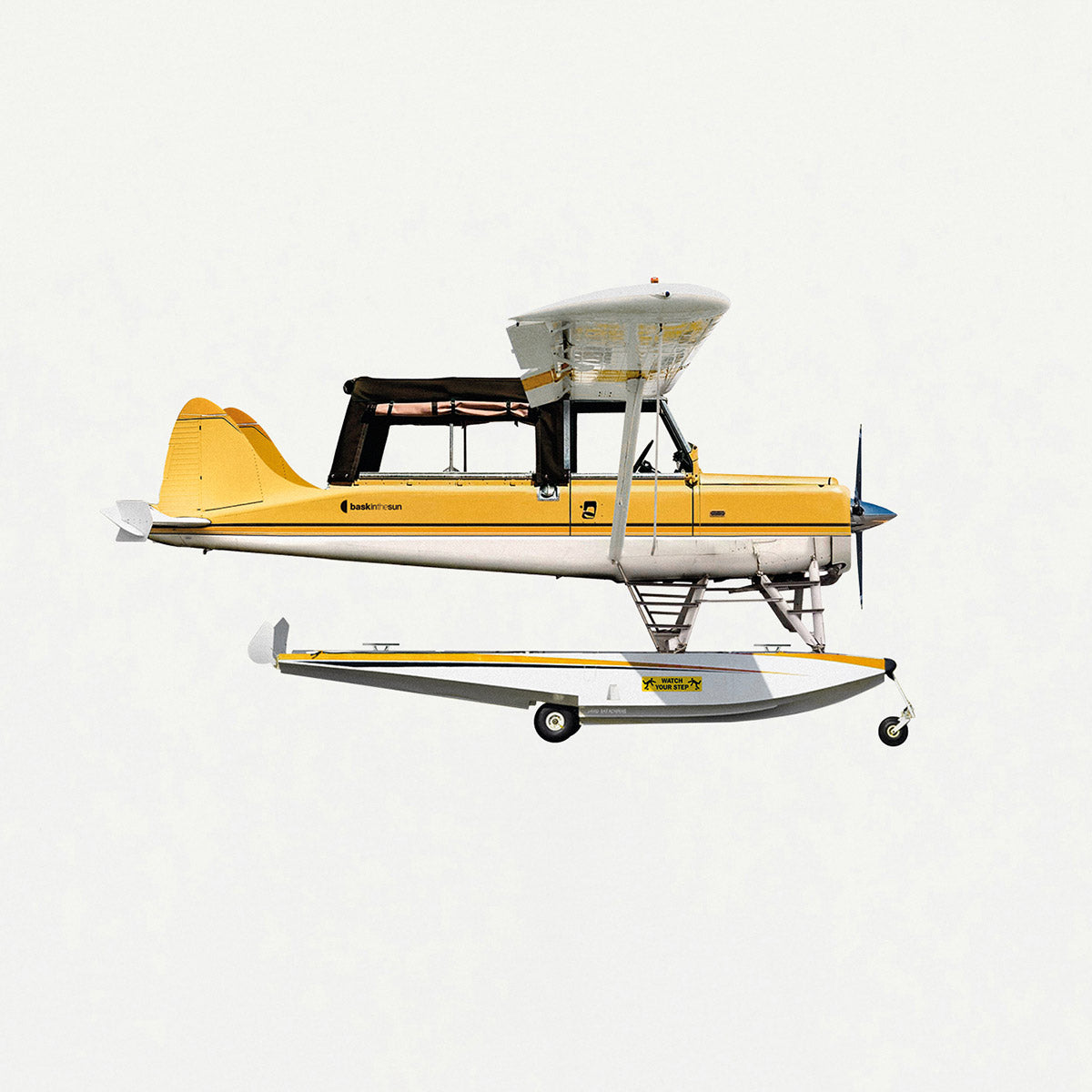 T-shirt imprimé en coton bio | Blanc "natural aerocar tee"