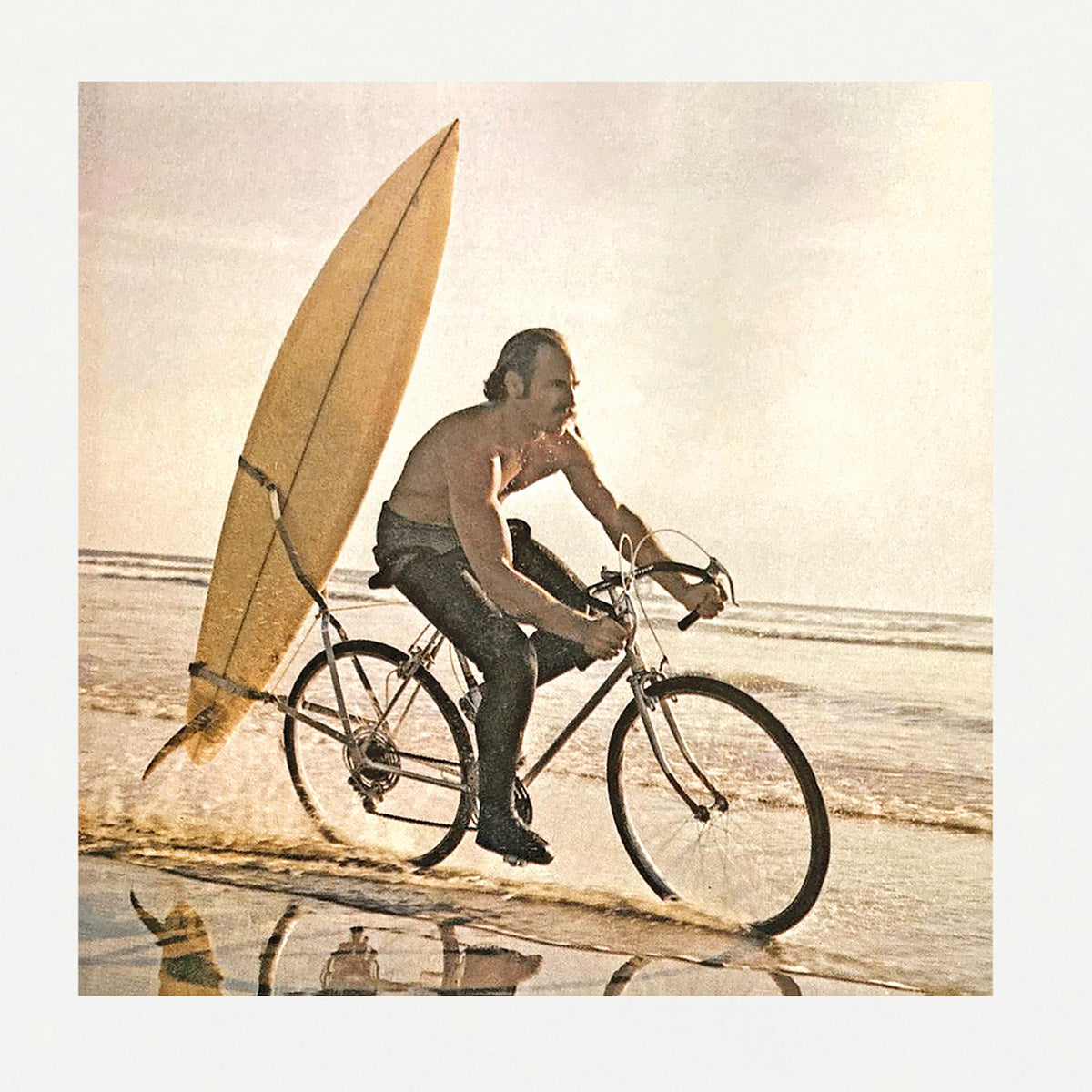 T-shirt imprimé en coton bio | Blanc "natural surf rack tee"
