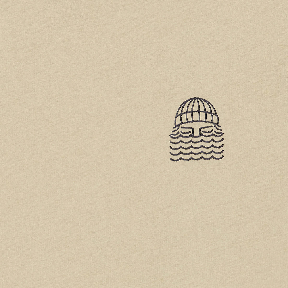 T-shirt brodé en coton bio | Beige "sand mini to the sea tee"
