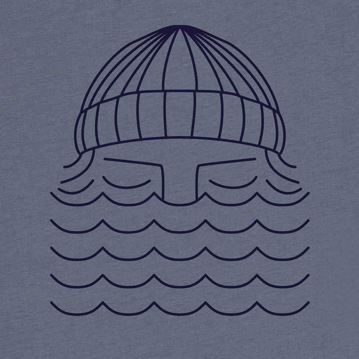 T-shirt imprimé en coton bio | Bleu gris "storm to the sea tee"