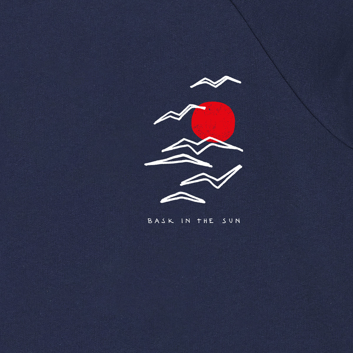 sweat marine imprimé en coton bio - navy birds sweat