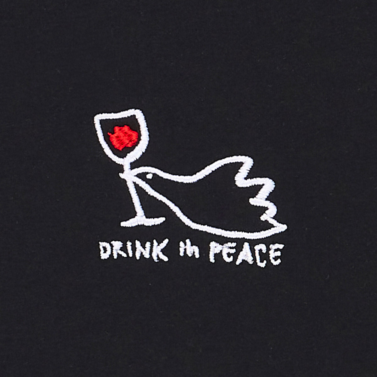 T-shirt imprimé en coton bio | Noir "peace black"