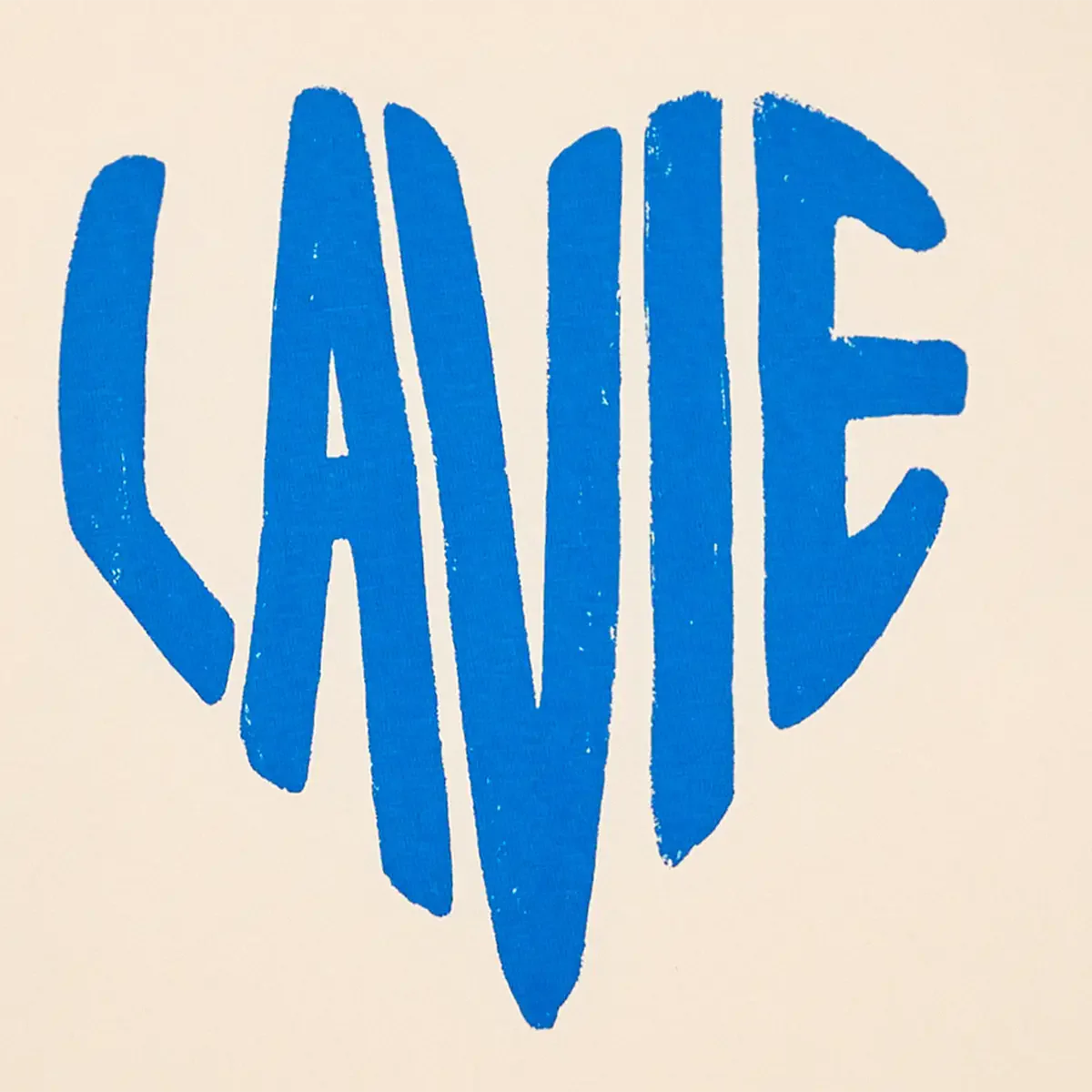 T-shirt en coton bio | beige "La vie - cream"