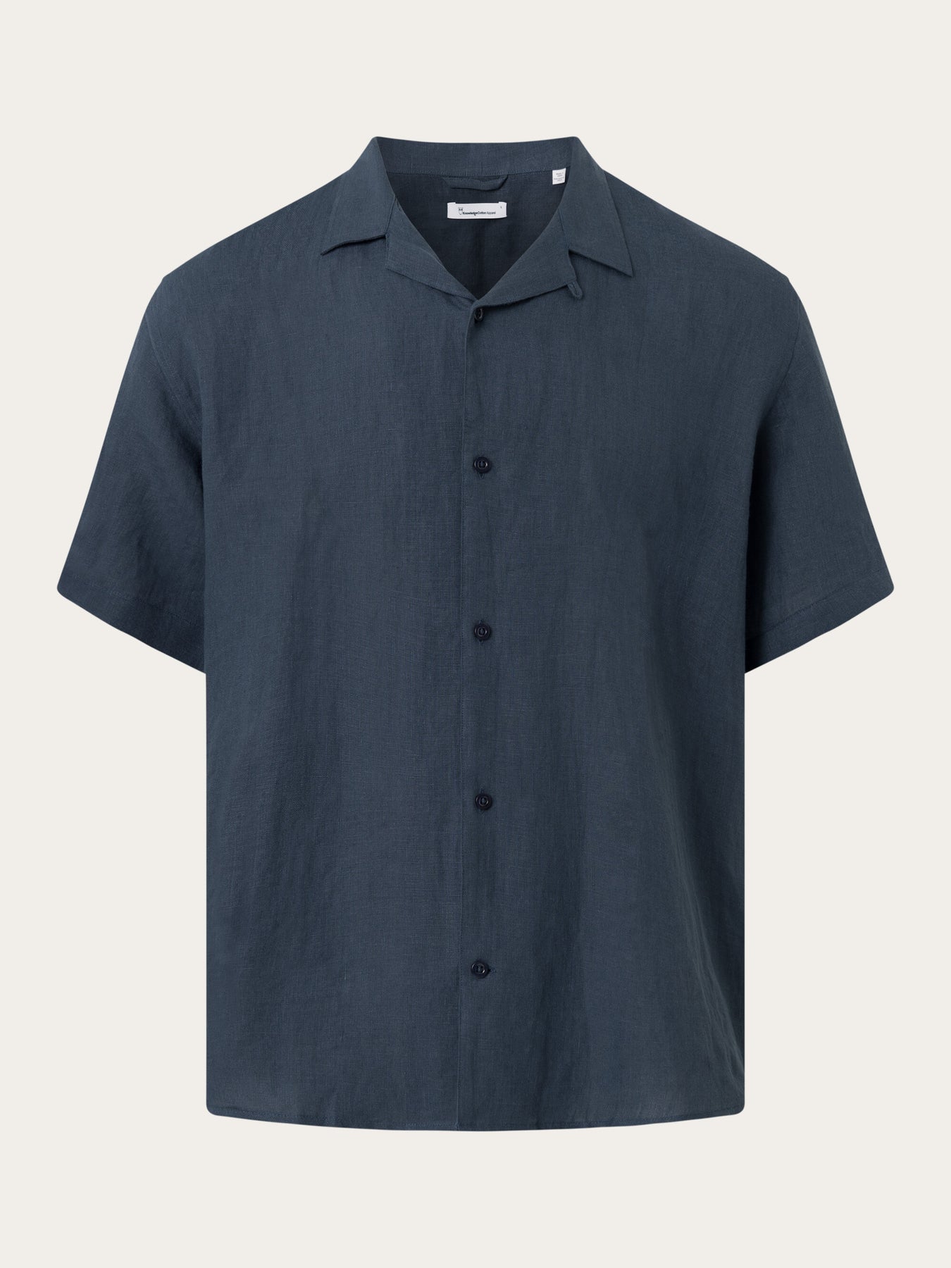 Chemisette marine en lin bio - box fit short sleeved linen total eclipse