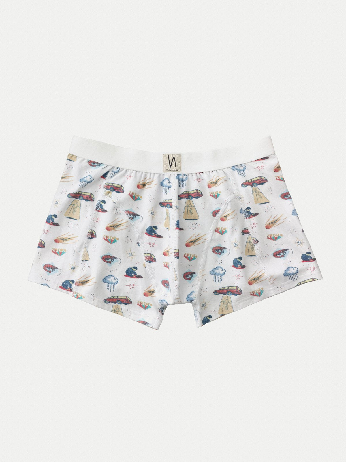 Boxer écru avec motifs en coton bio - West Coast