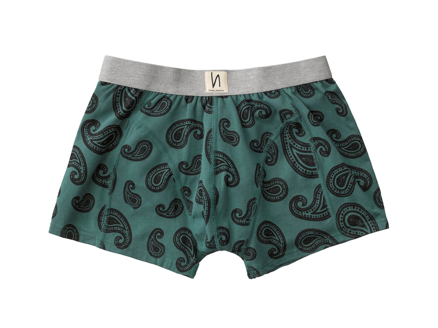 Boxer vert à motifs en coton bio