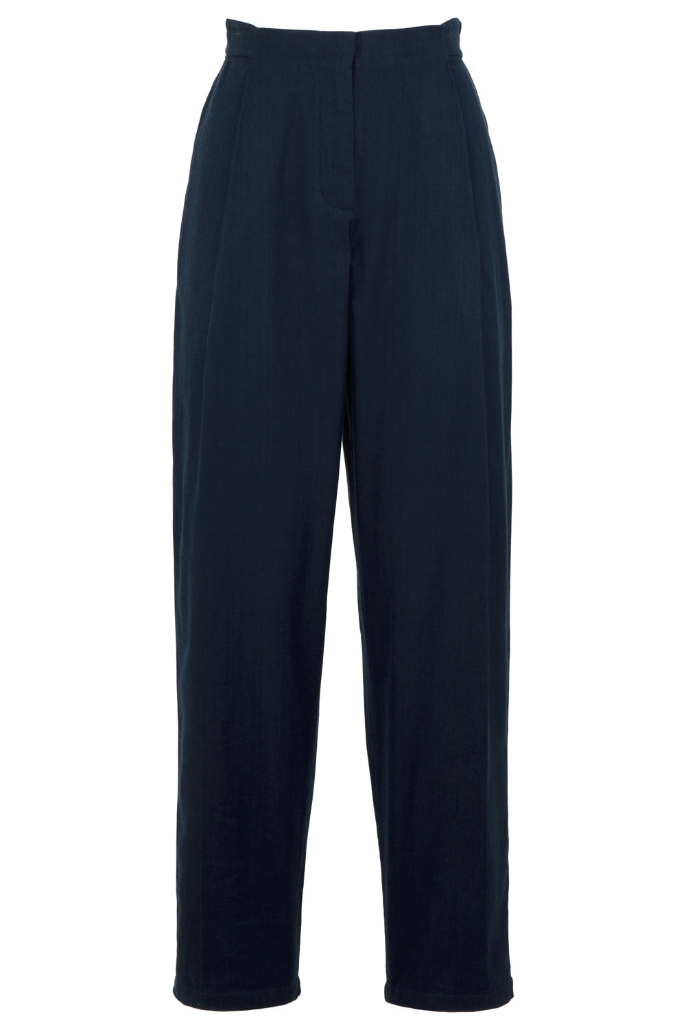 Pantalon cigarette marine en coton bio - ensley