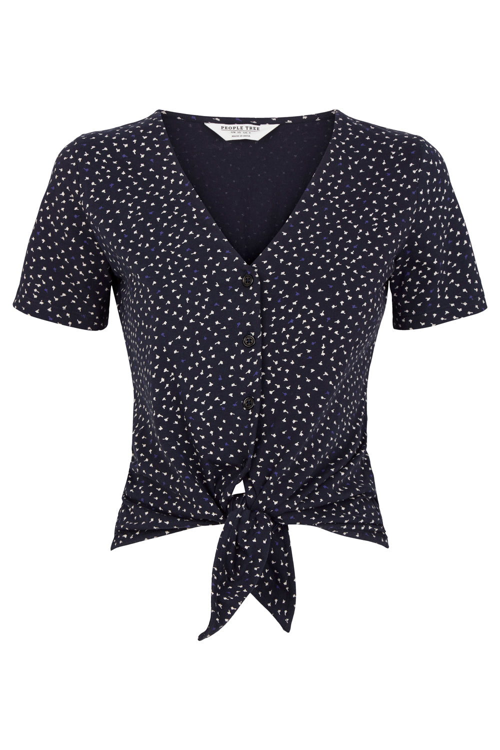 Top court à motifs en coton bio - evony leaf print