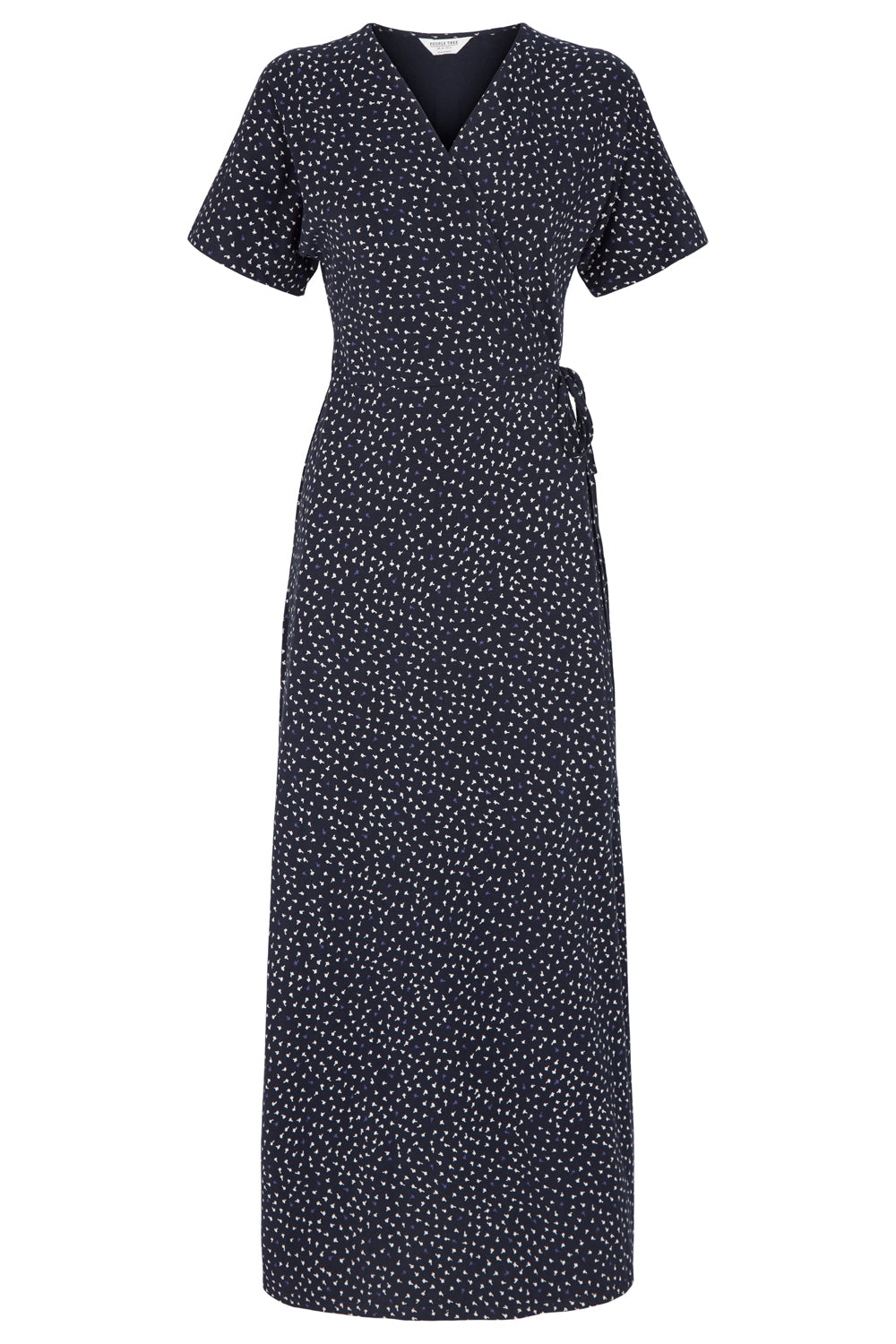 Robe longue marine à motifs - leora leaf