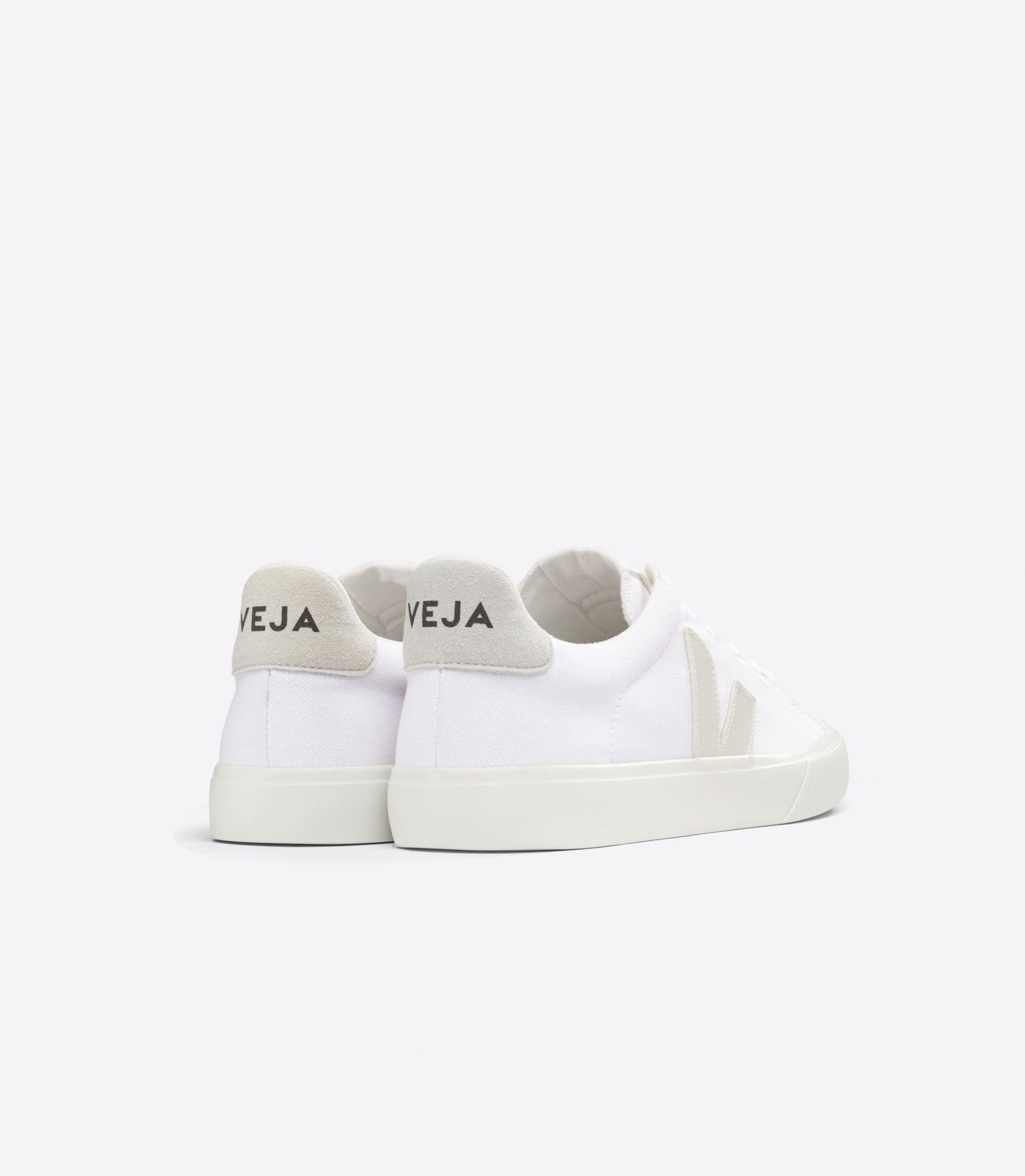 Baskets en coton bio et suède vegan | blanc et beige "campo canvas white pierre"