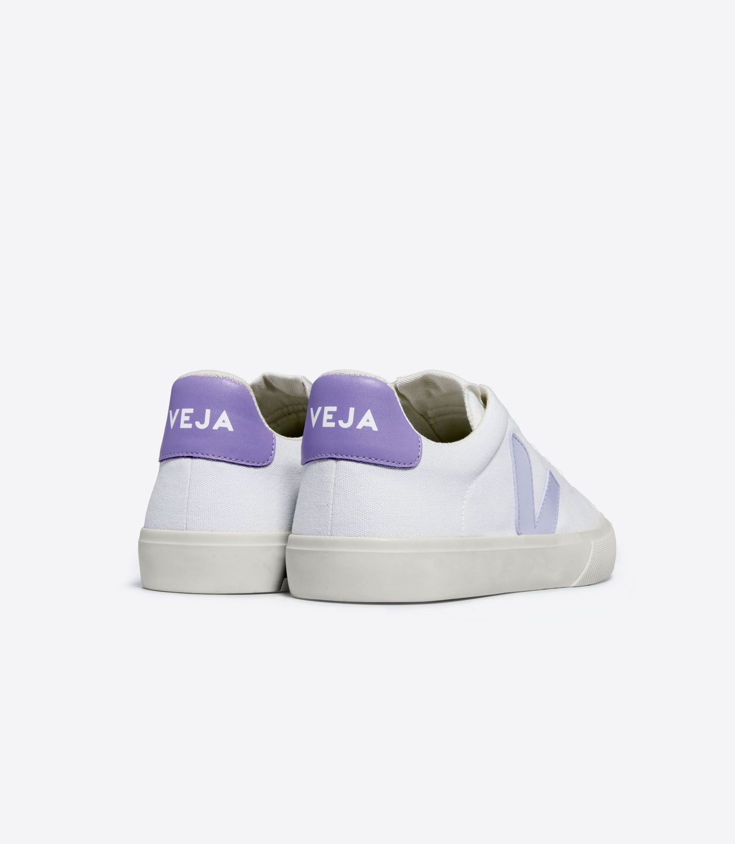 Baskets en coton bio et suède vegan | blanc et violet "campo canvas white swan lavande"