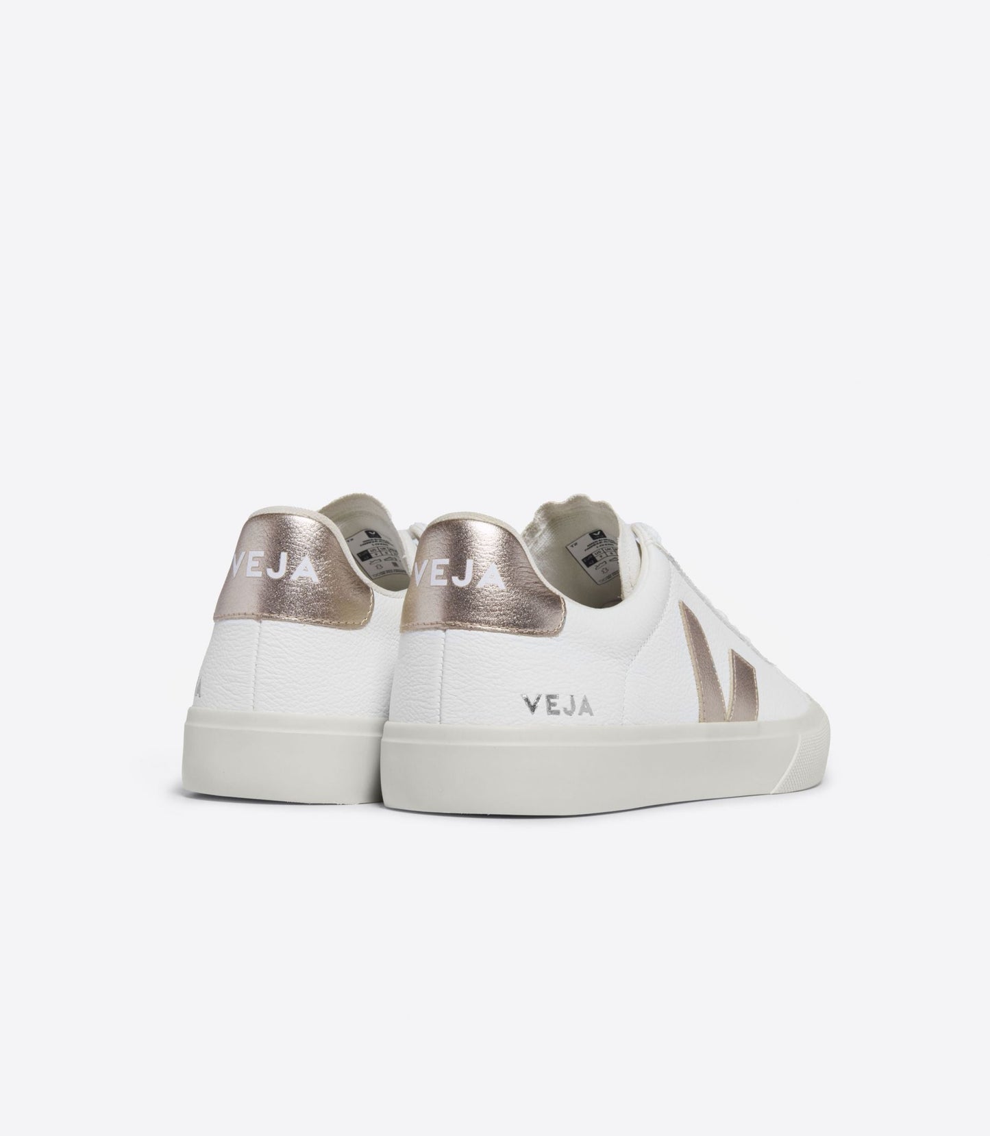 Baskets en cuir sans chrome | blanc et doré "campo chromefree leather white platine"