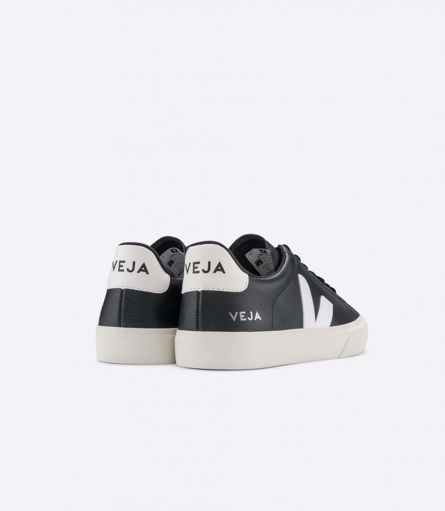Baskets en cuir certifié | noir et blanc "campo chromefree leather black white"