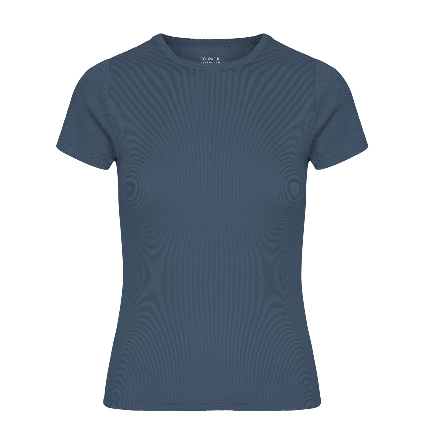 T-shirt en coton biologique | bleu "organic rib ss t-shirt - petrol blue"